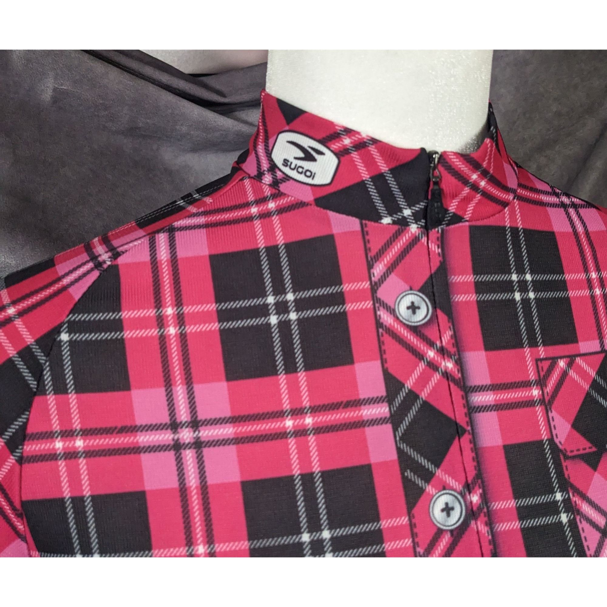 Other Sugoi Lumber Jane Pink And Black Plaid Cycling Jersey With P Size S / US 4 / IT 40 - 15 Thumbnail