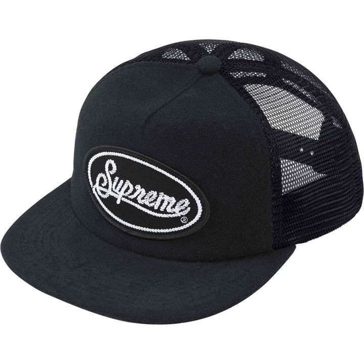 image of Supreme Terry Mesh Back 5 Panel Hat in Black, Men's