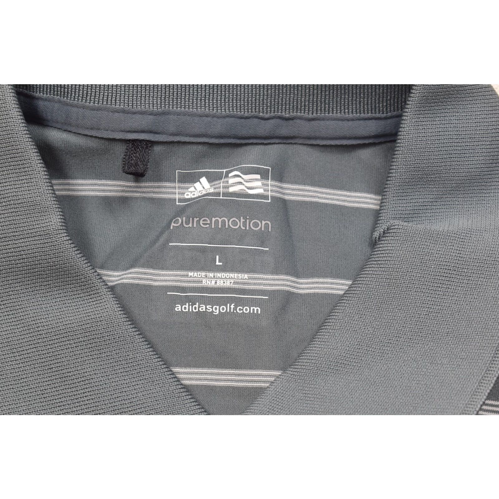 Adidas Adidas Golf Puremotion Polo Shirt Mens Large Gray White Striped Short Sleeve Polo Casual Activewear Sports Golf Shirt Mens Large Gray White Striped Size US L / EU 52-54 / 3 - 8 Thumbnail