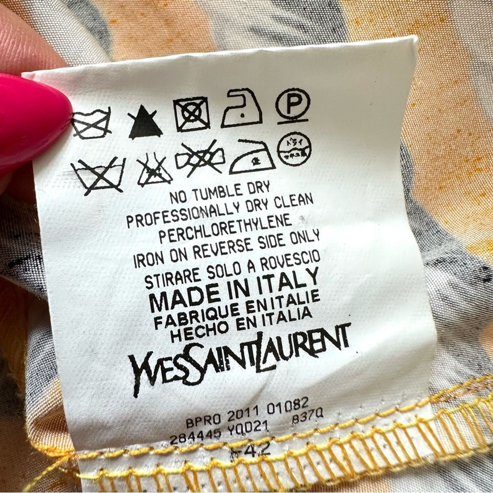 Yves Saint Laurent Yves Saint Laurent silk/cotton blouse size 42ITor 6 US 1250$ Size M / US 6-8 / IT 42-44 - 8 Thumbnail
