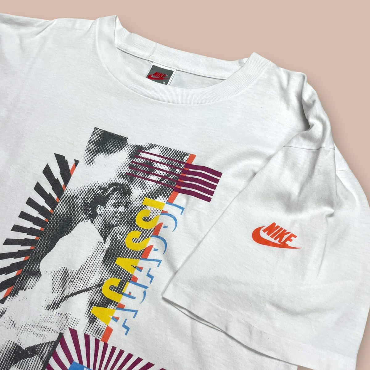 Nike Vintage 90's Nike Andre Agassi Tee Size US XL / EU 56 / 4 - 4 Thumbnail