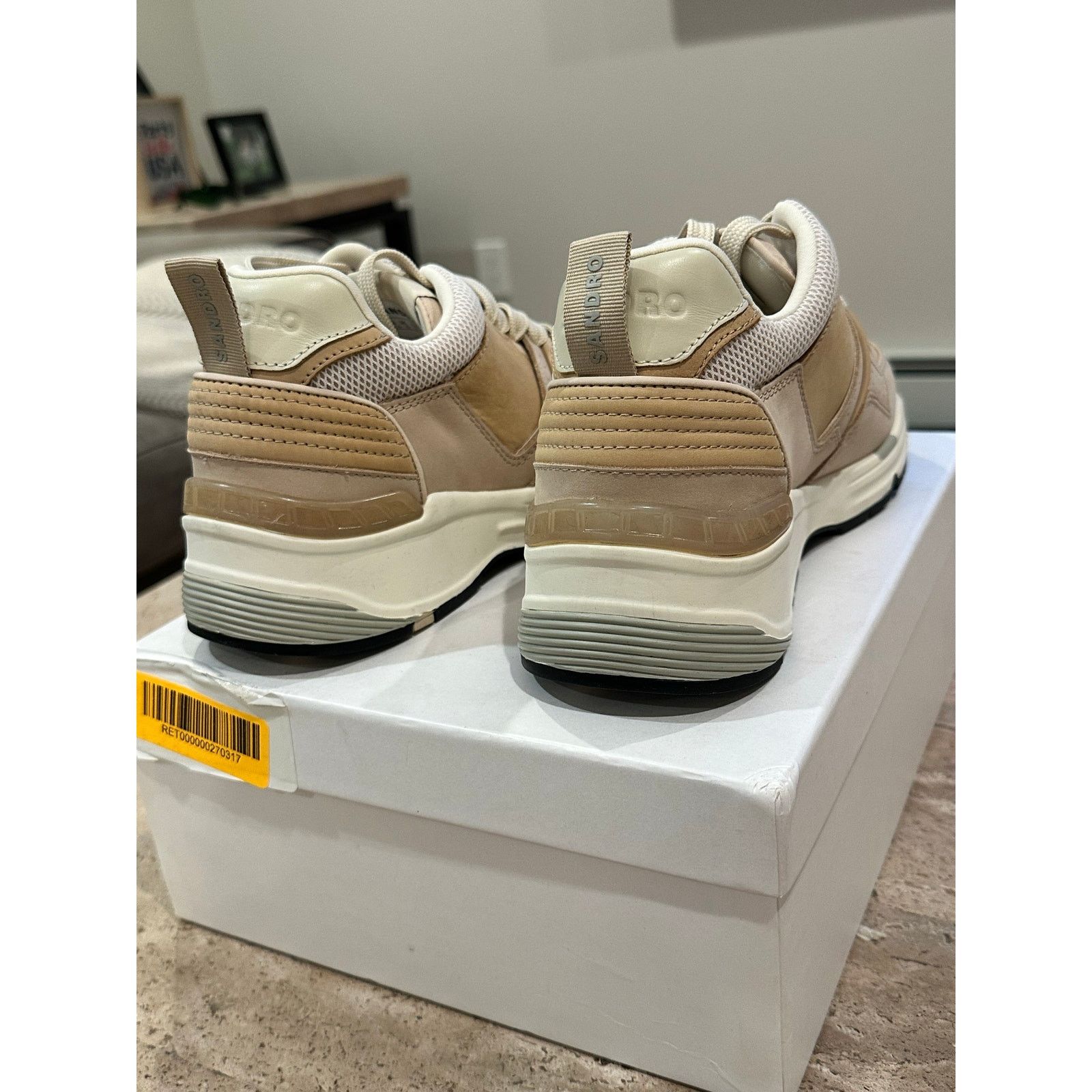 Sandro NEW in box Sandro Camel Mesh Nubuck + Leather Sneakers 39 Size US 8.5 / IT 38.5 - 5 Thumbnail