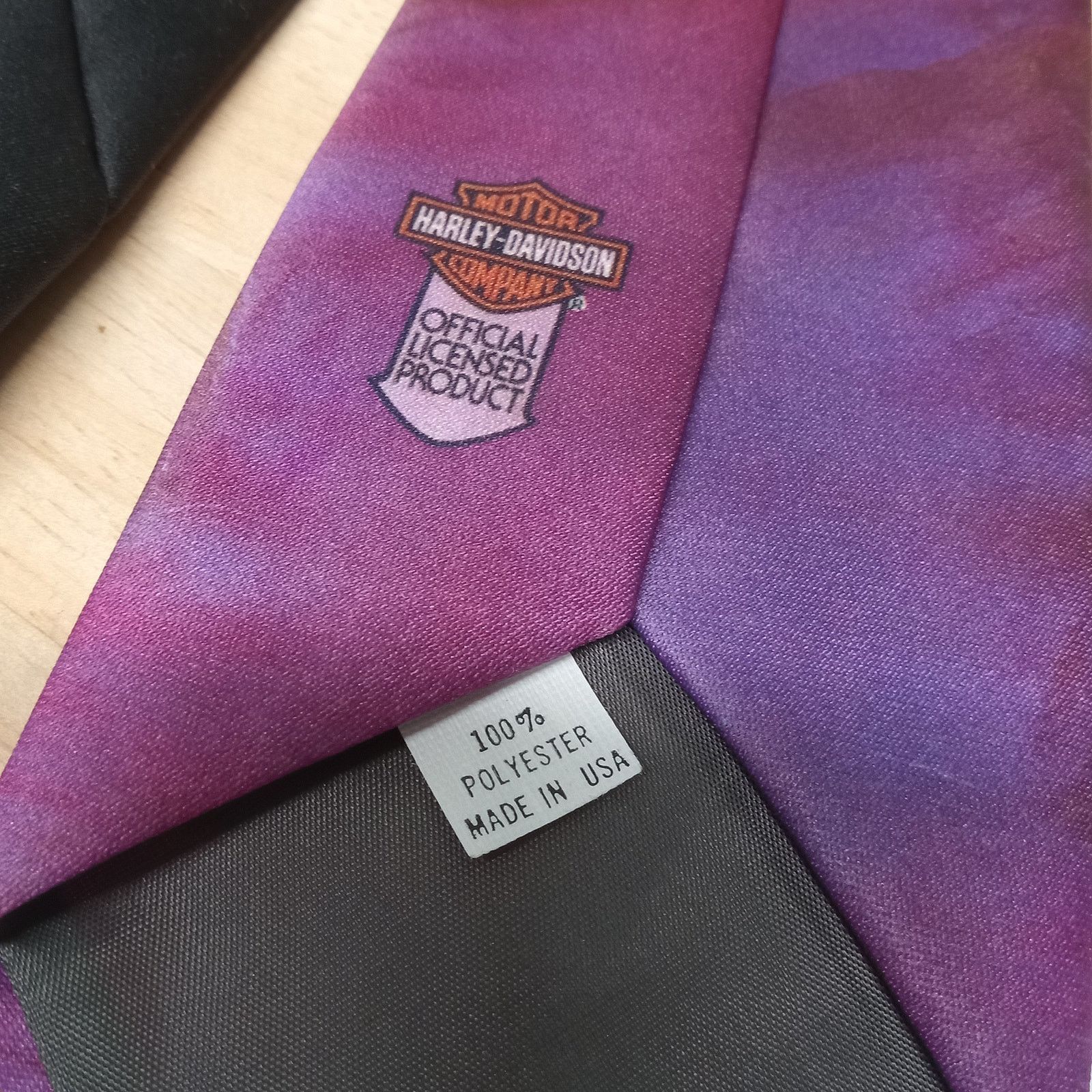 Ralph Marlin Ralph Marlin 1987 Tie Mens Harley Davidson Flying Bald Eagle Size ONE SIZE - 7 Thumbnail