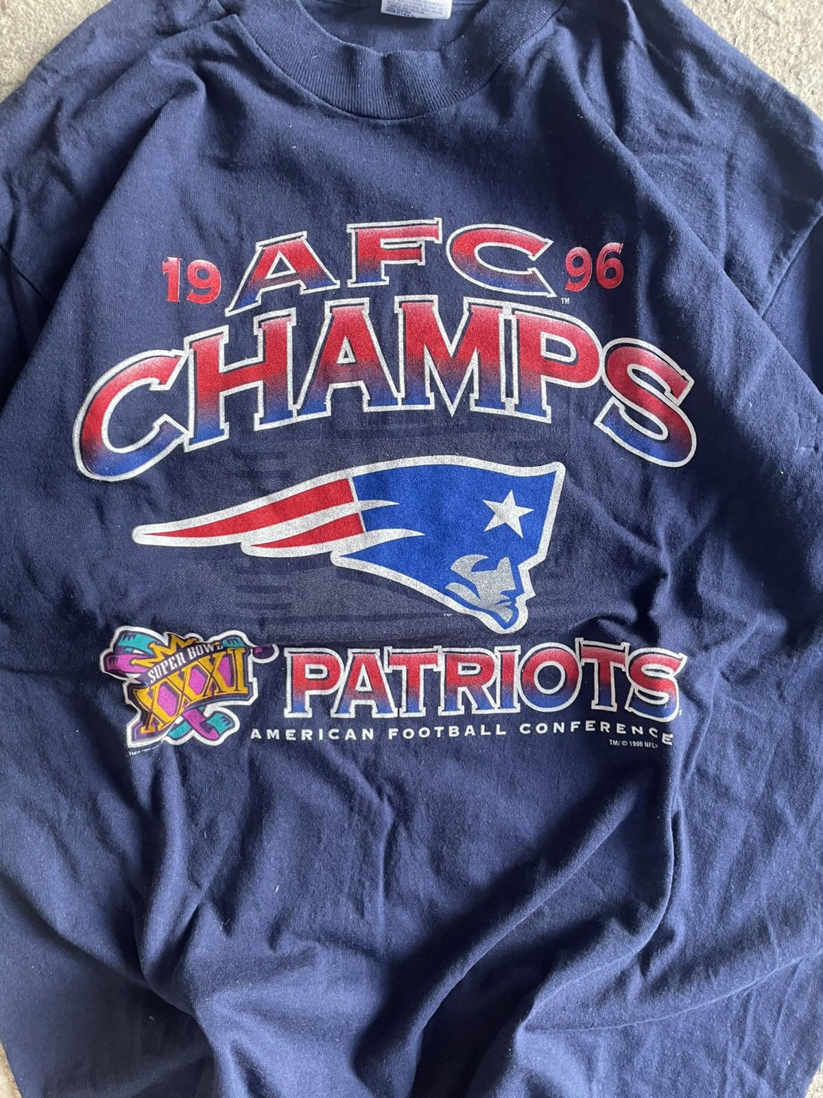 NFL Vintage 1996 New England Patriots NFL single stitch tee Size US XL / EU 56 / 4 - 4 Thumbnail