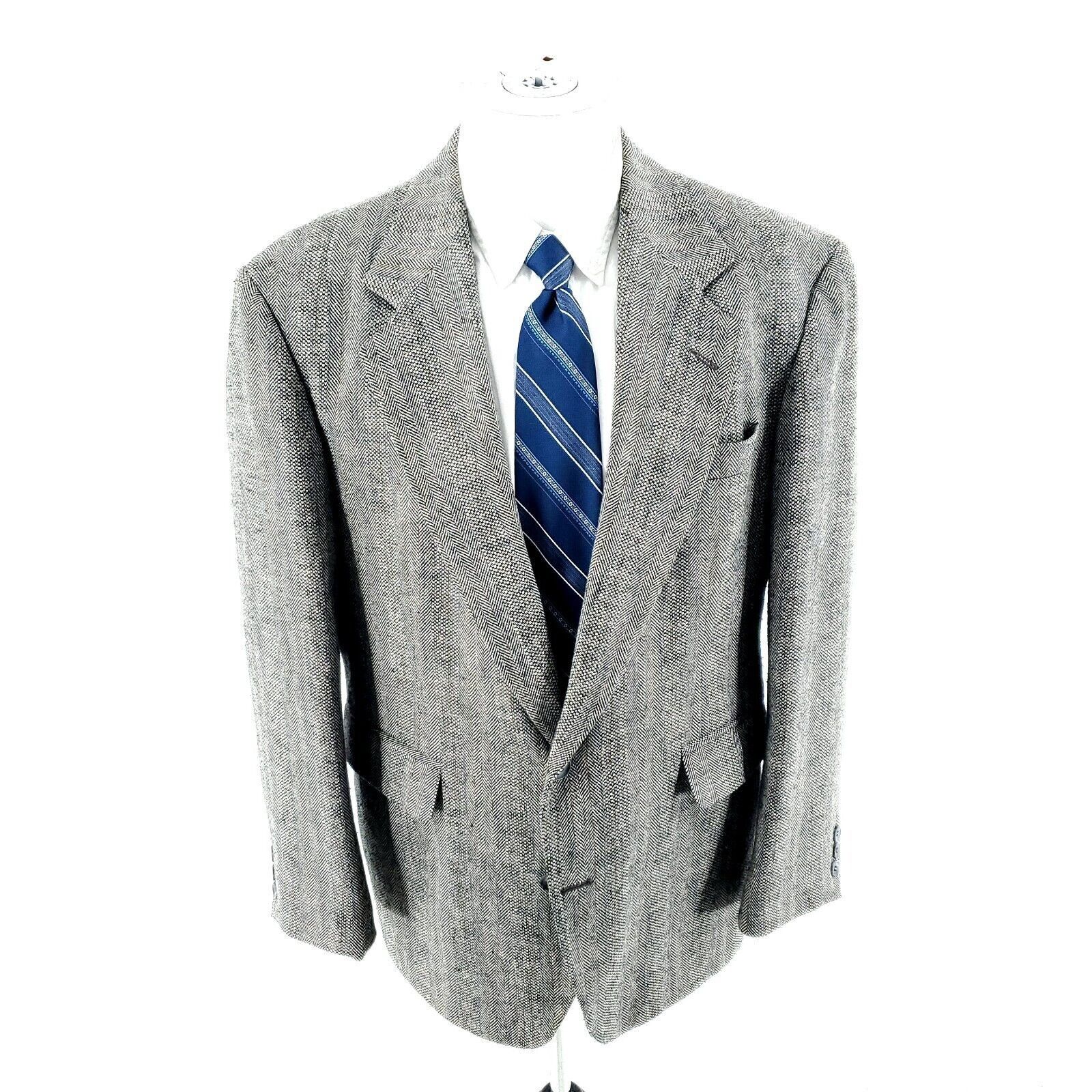 Haggar Haggar Imperial Tweed Wool 2 Button Sport Coat 42S Cream Her Size 42S - 3 Thumbnail