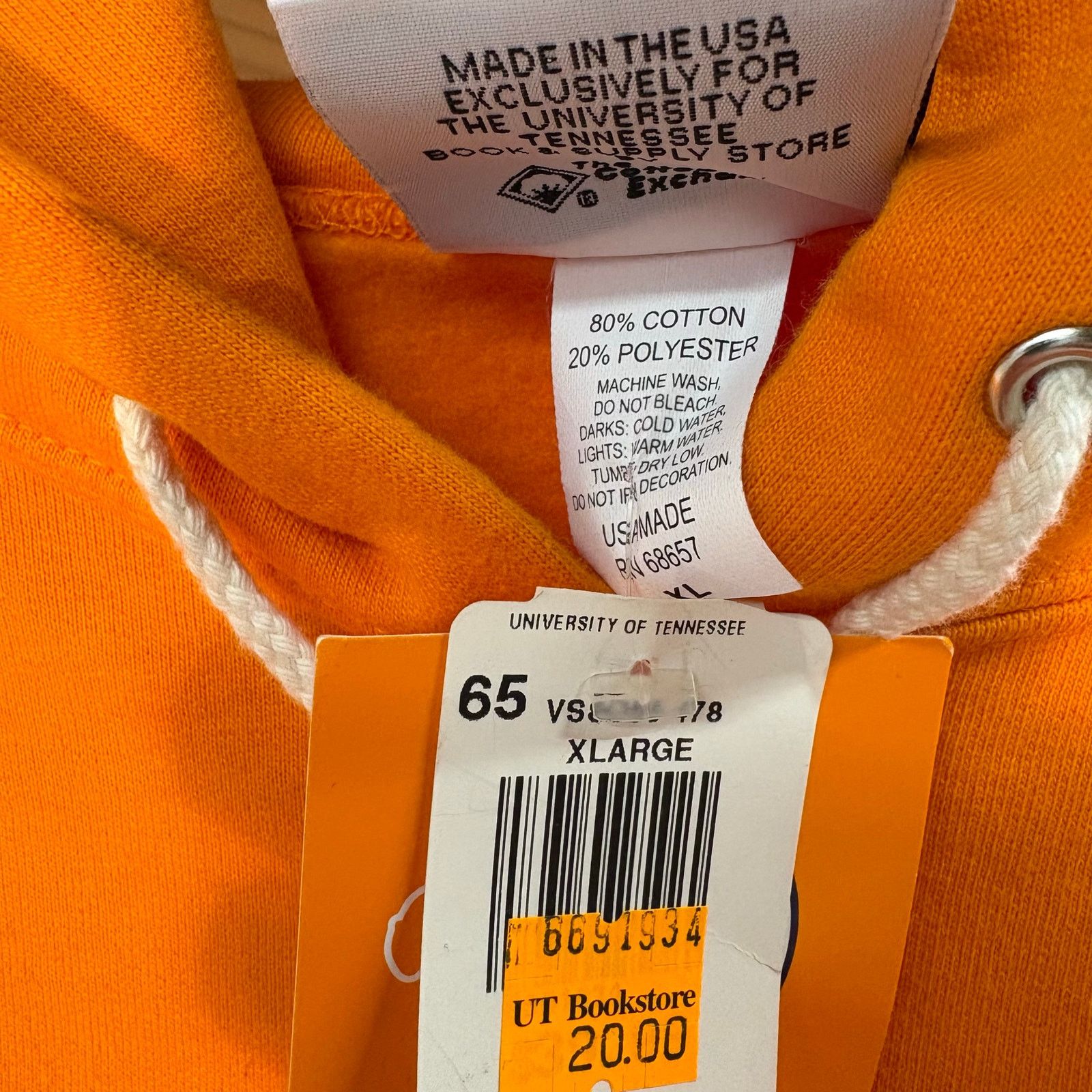 NCAA × Vintage Vintage 90s Tennessee Basketball Deadstock Bookstore Hoodie Size US XL / EU 56 / 4 - 5 Thumbnail