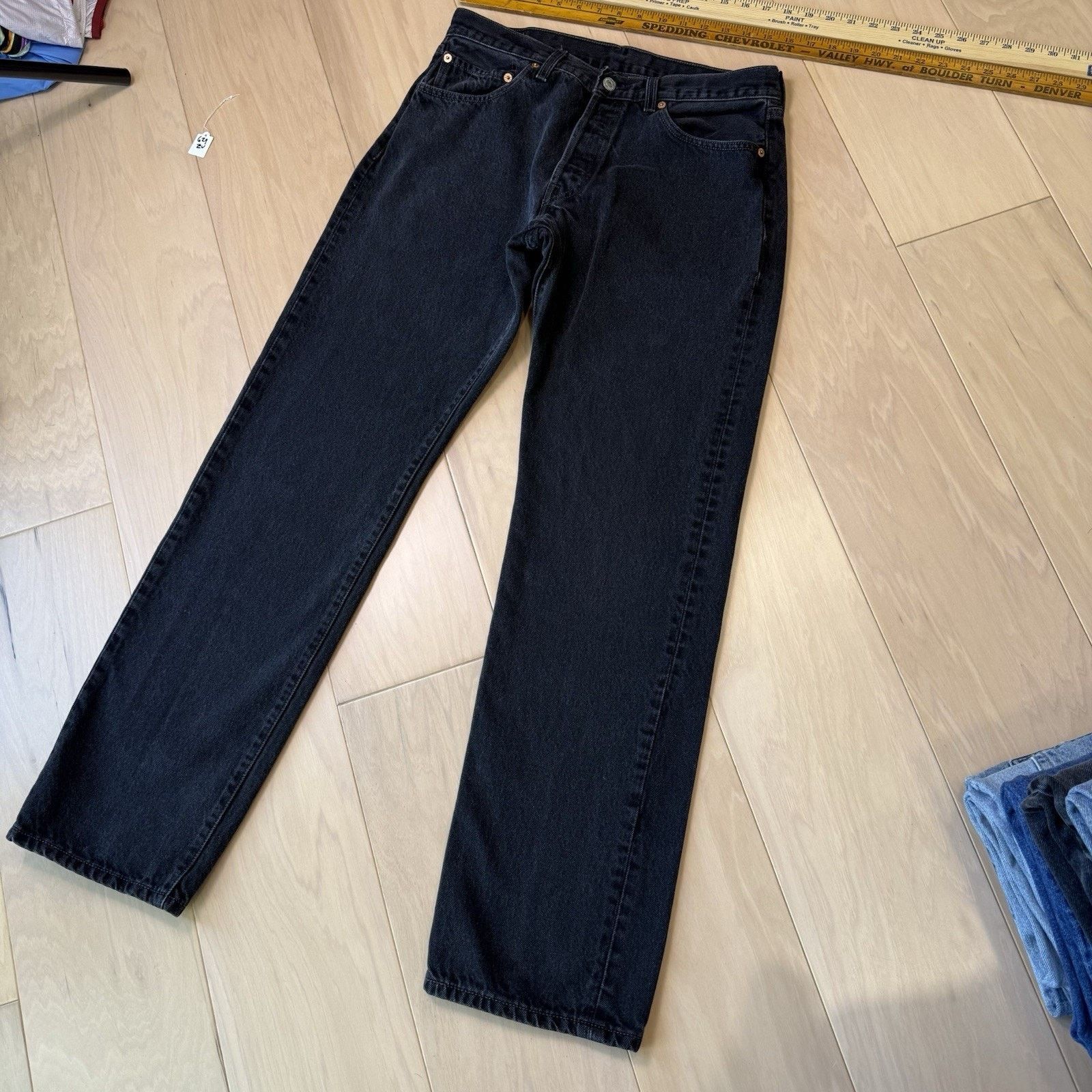 Levi's Vintage Levis 501 Jeans 32 Black 90s Straight Leg Denim Size US 30 / EU 46 - 12 Thumbnail
