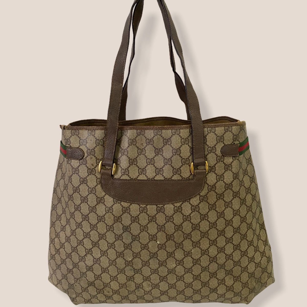Gucci ‼️YES‼️ AUTHENTIC GUCCI WEB SHERRY LINE SHOPPING TOTE BAG Size ONE SIZE - 2 Thumbnail