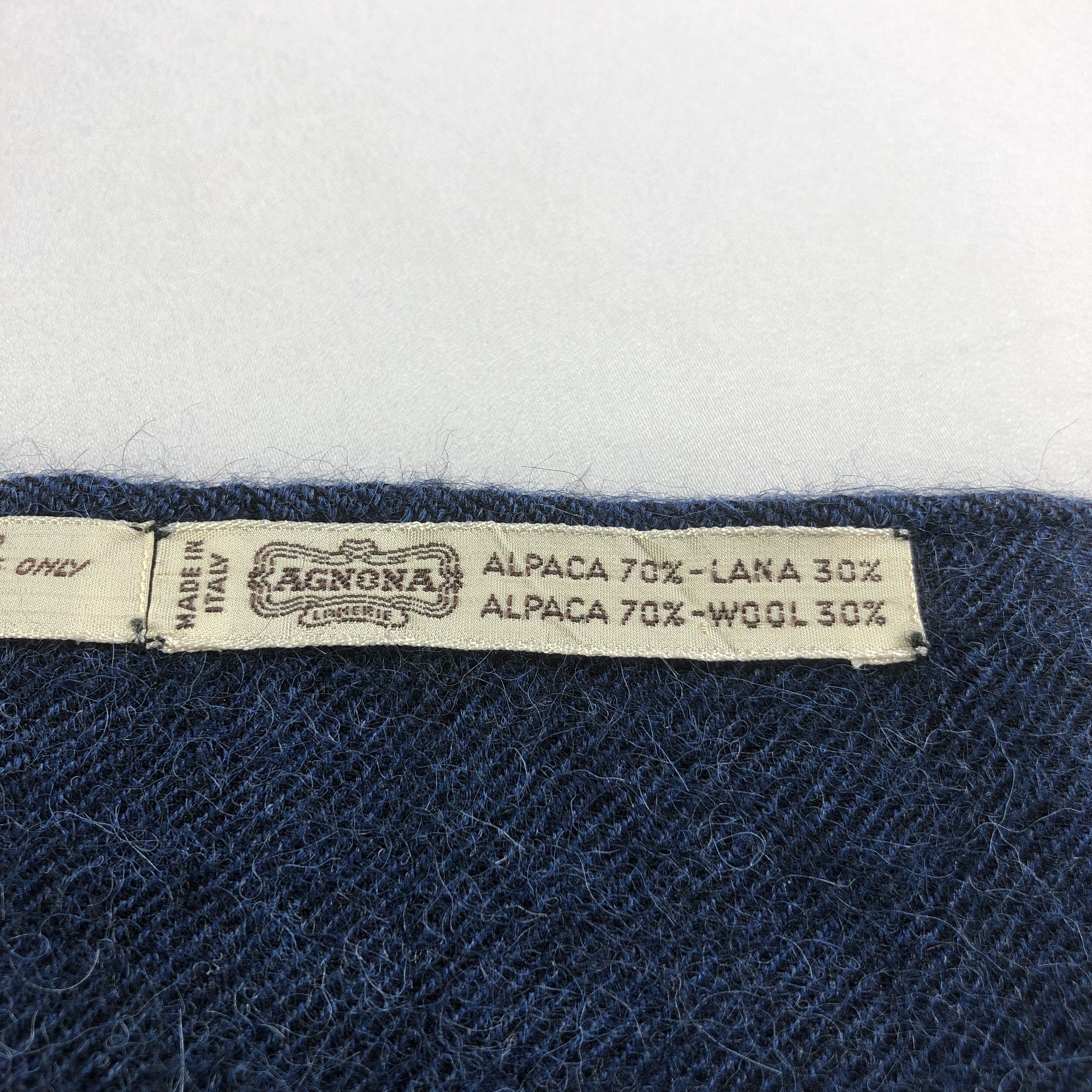 Agnona Agnona Blue Alpaca Scarf Muffler V1677 Size ONE SIZE - 5 Thumbnail