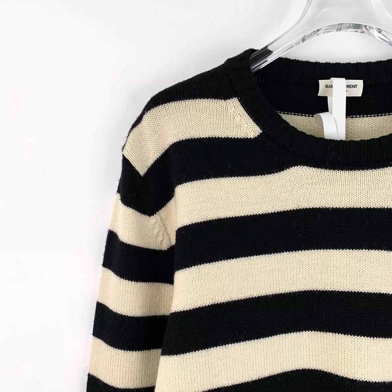Saint Laurent Paris Saint Laurent Paris Colour matching striped wool round nec Size L / US 10 / IT 46 - 3 Thumbnail