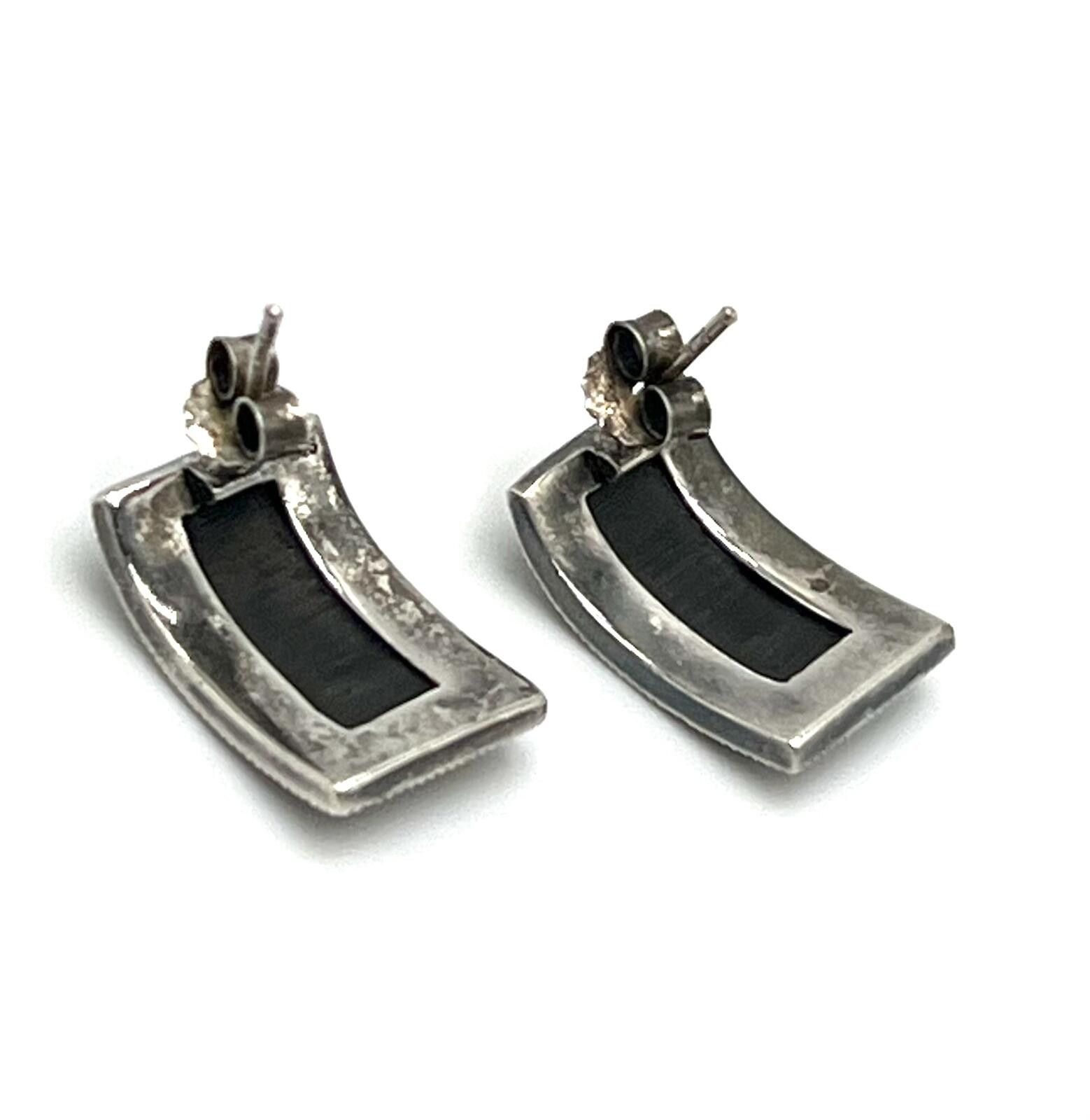 Other Vintage Marsala Sterling Silver Onyx Marcasite Earrings Size ONE SIZE - 3 Thumbnail