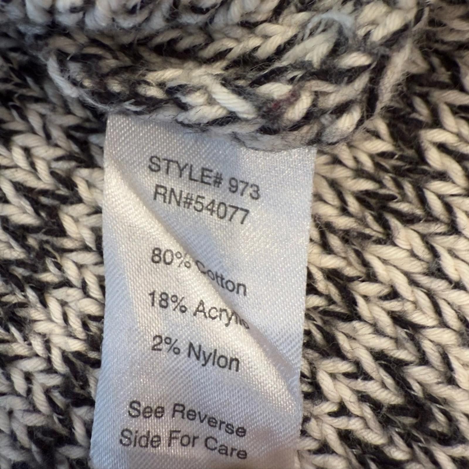 Other Cabi chunky knit sweater heathered black cream SZ SM Size S / US 4 / IT 40 - 6 Thumbnail