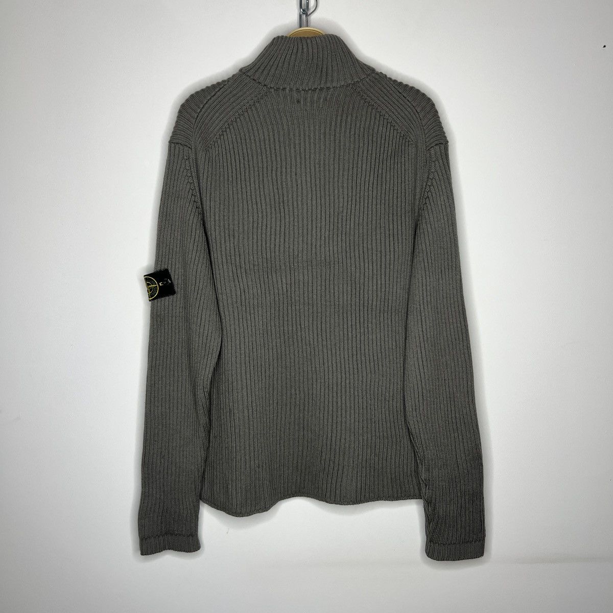 Stone Island × Vintage Vintage Stone Island Sweater Jumper Knitwear Wool Grey Rib Size US L / EU 52-54 / 3 - 11 Thumbnail