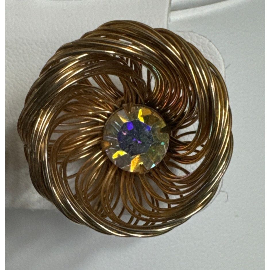 Vintage Vtg Stamped SAC Earrings Clip On wire with gemstone earrings Size ONE SIZE - 1 Thumbnail