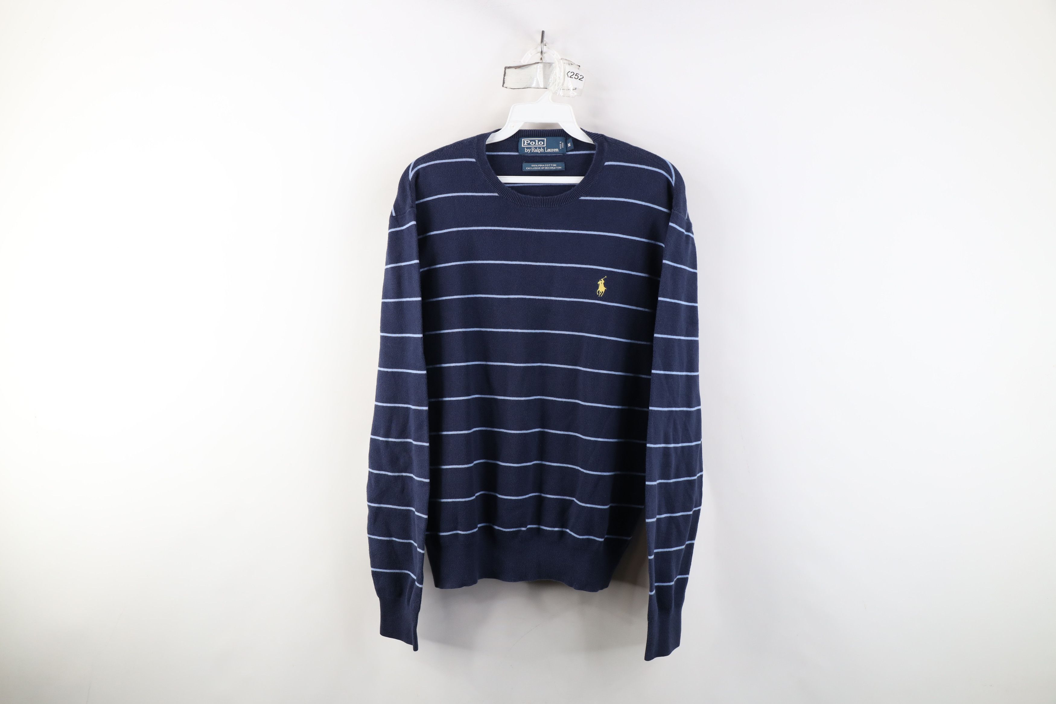 Polo Ralph Lauren Vintage 90s Ralph Lauren Striped Pima Cotton Knit Sweater Size US M / EU 48-50 / 2 - 1 Thumbnail