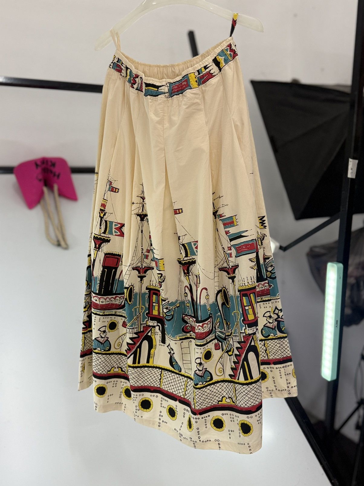 Toyo Enterprises 🔥 Sea Cruise Novelty 50's Border Print Travel Fantasy Skirt Size 29" - 3 Thumbnail