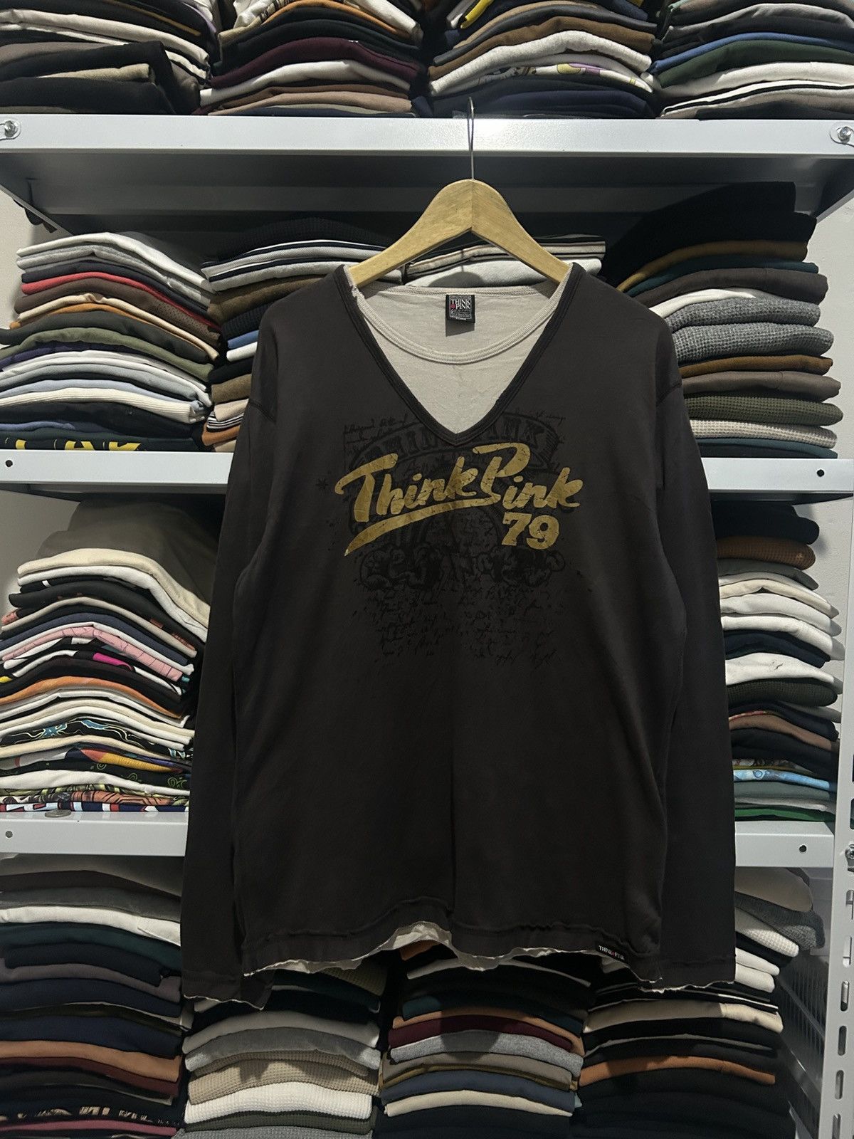 Japanese Brand Think Pink rocker longsleeve tshirt Size XL / US 12-14 / IT 48-50 - 1 Thumbnail