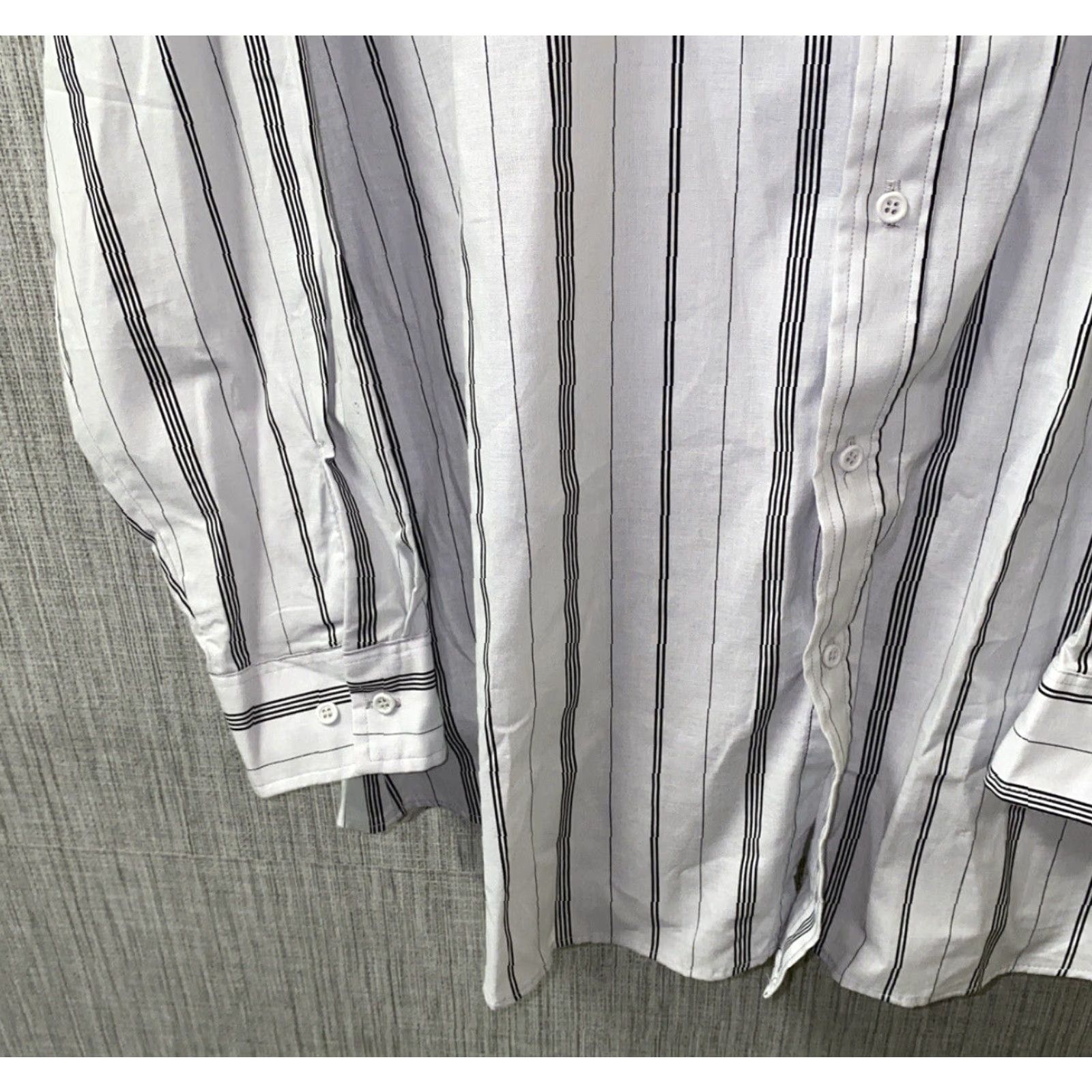 Jordache VINTAGE Jordache Shirt USA Made Striped Long Sleeve Button-Up 2X Gray Mens Regular Size 2X Men Size US XXL / EU 58 / 5 - 4 Thumbnail