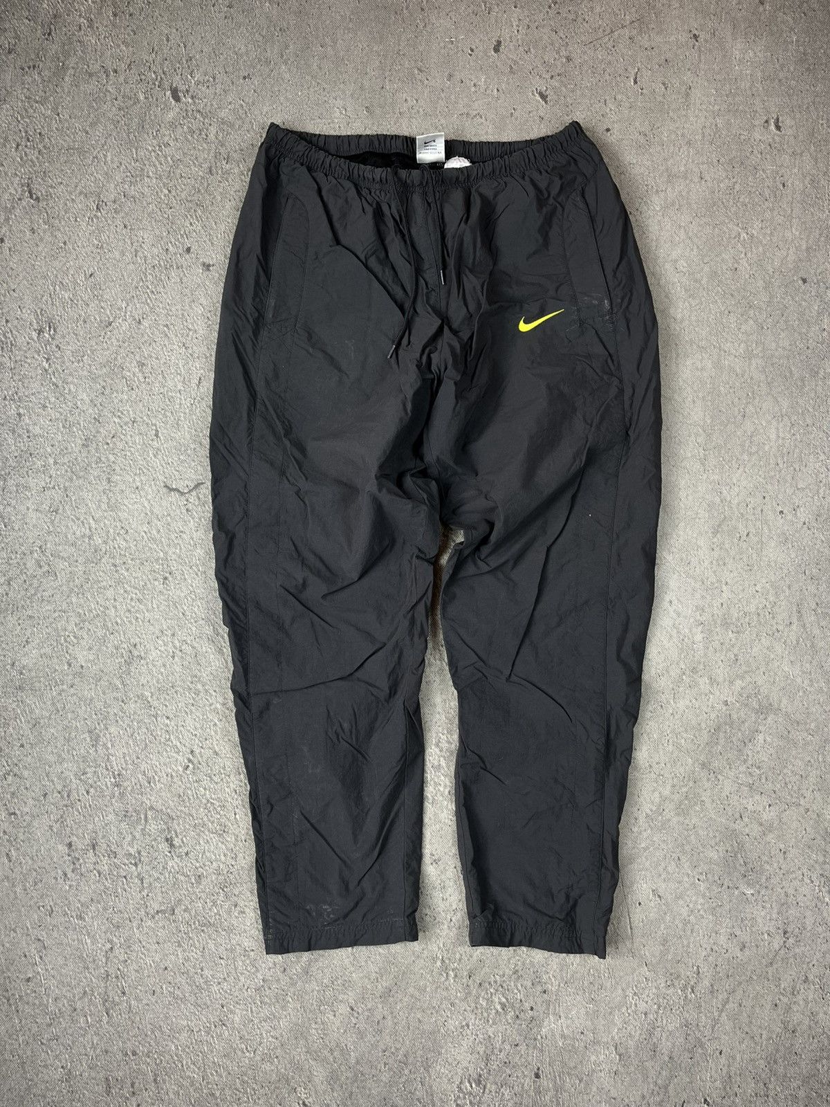 Nike × Vintage Nike - grey loose fit swoosh trackpants Size US 34 / EU 50 - 1 Thumbnail