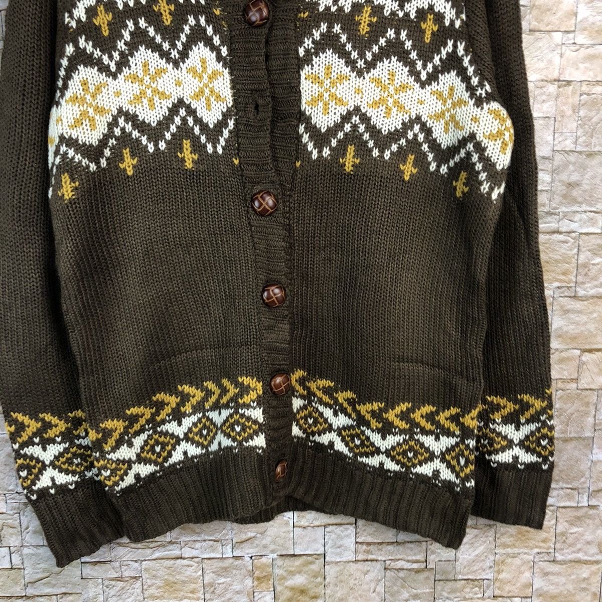 Japanese Brand 3 Can 4 on Brown Cardigan Knitwear #A863 Size US M / EU 48-50 / 2 - 6 Thumbnail