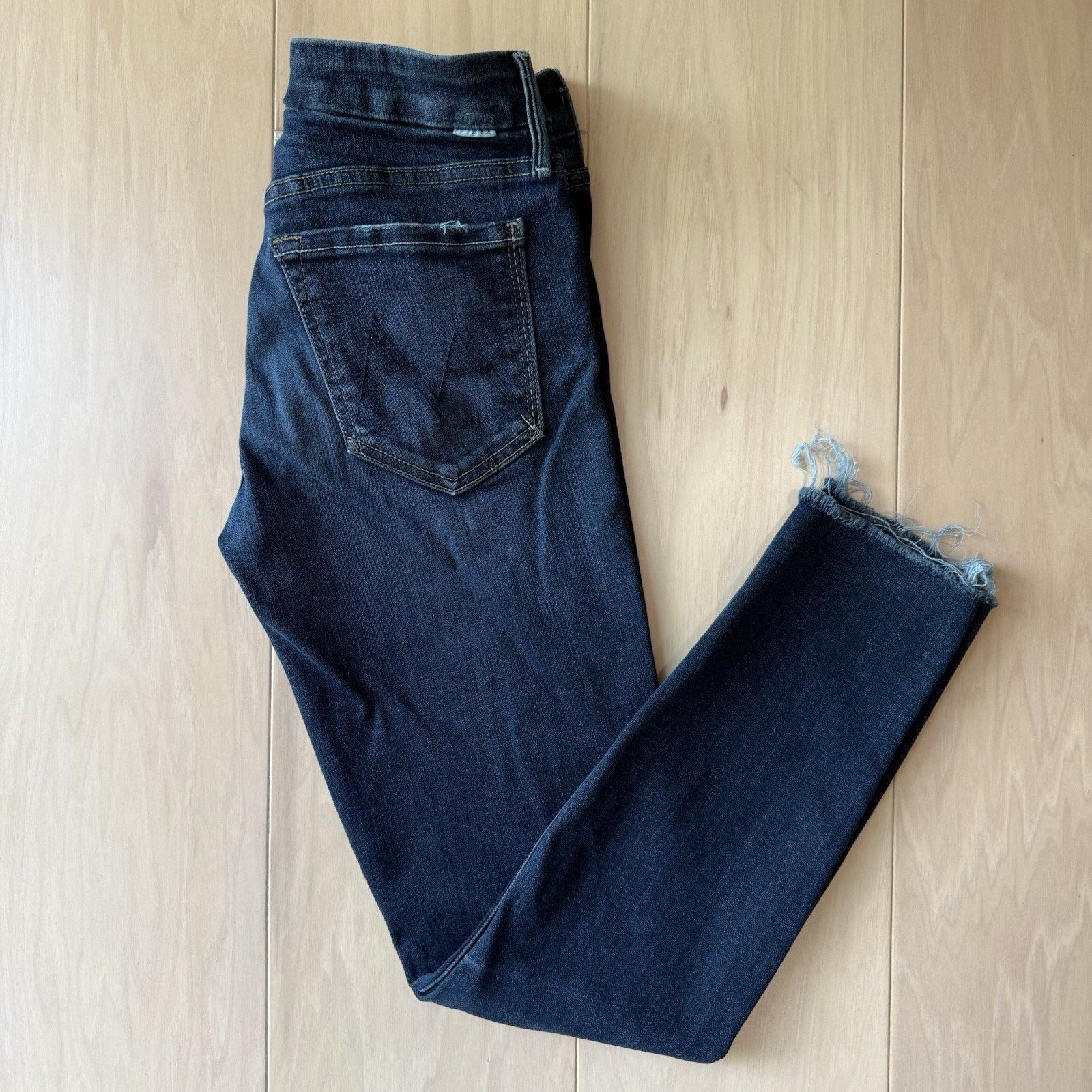 MOTHER Mother Looker Ankle Jeans W 24 Blue Dark Wash Glam Boho Size 24" / US 00 / IT 34 - 2 Thumbnail