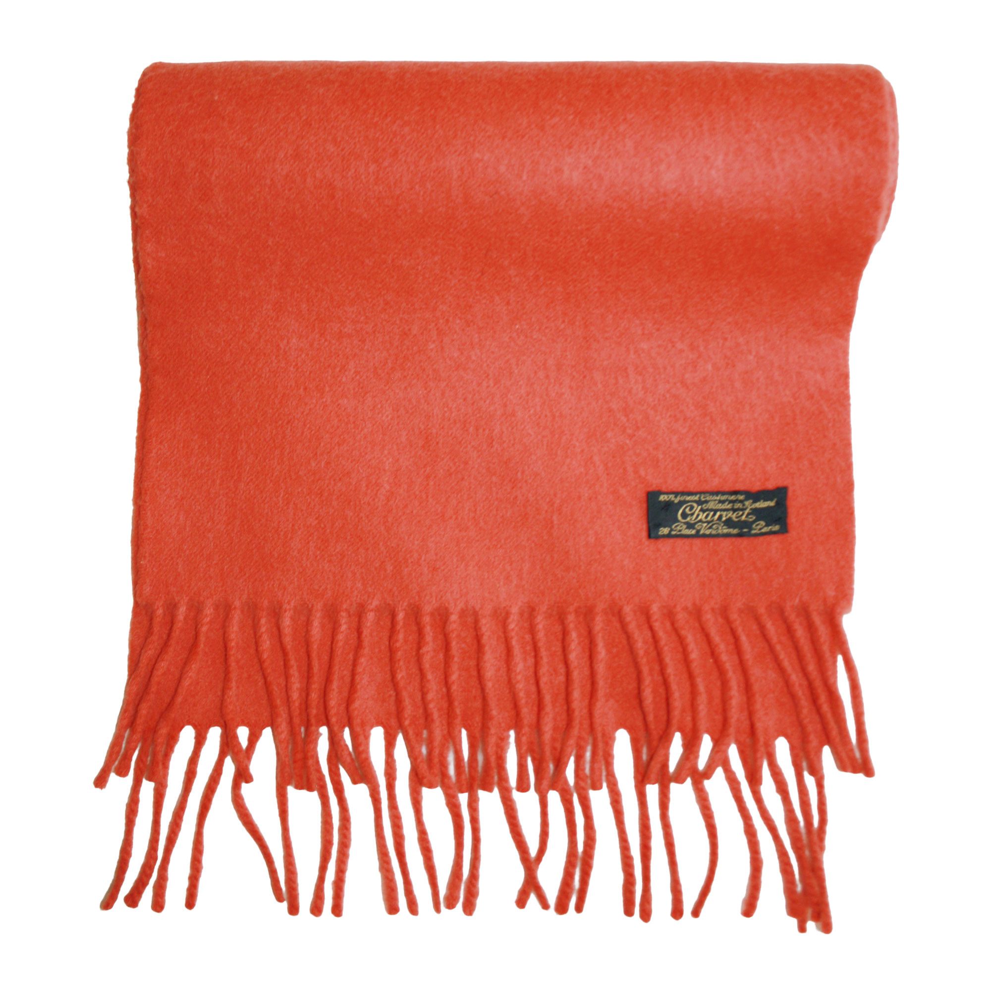 Charvet Charvet Paris 100% Cashmere Scarf Orange Made in Scotland Size ONE SIZE - 4 Thumbnail