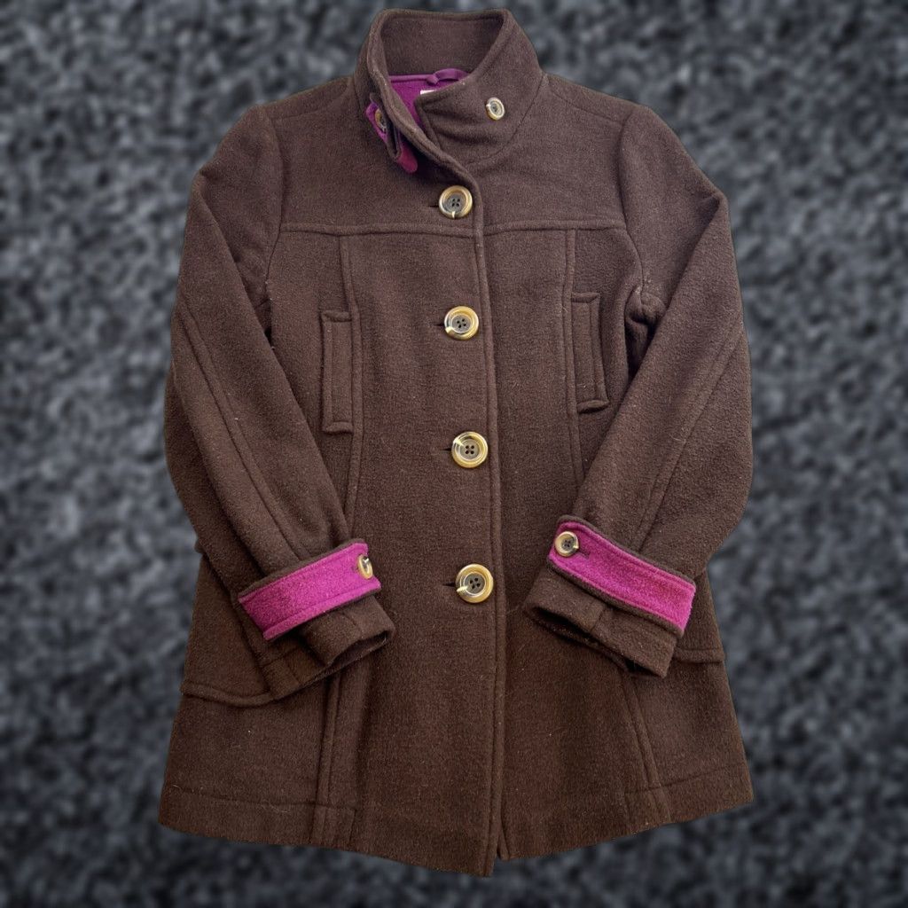 Old Navy Old Navy Coat Womens Medium Brown Wool Blend Mock Neck Button Up Jacket Size M / US 6-8 / IT 42-44 - 1 Thumbnail