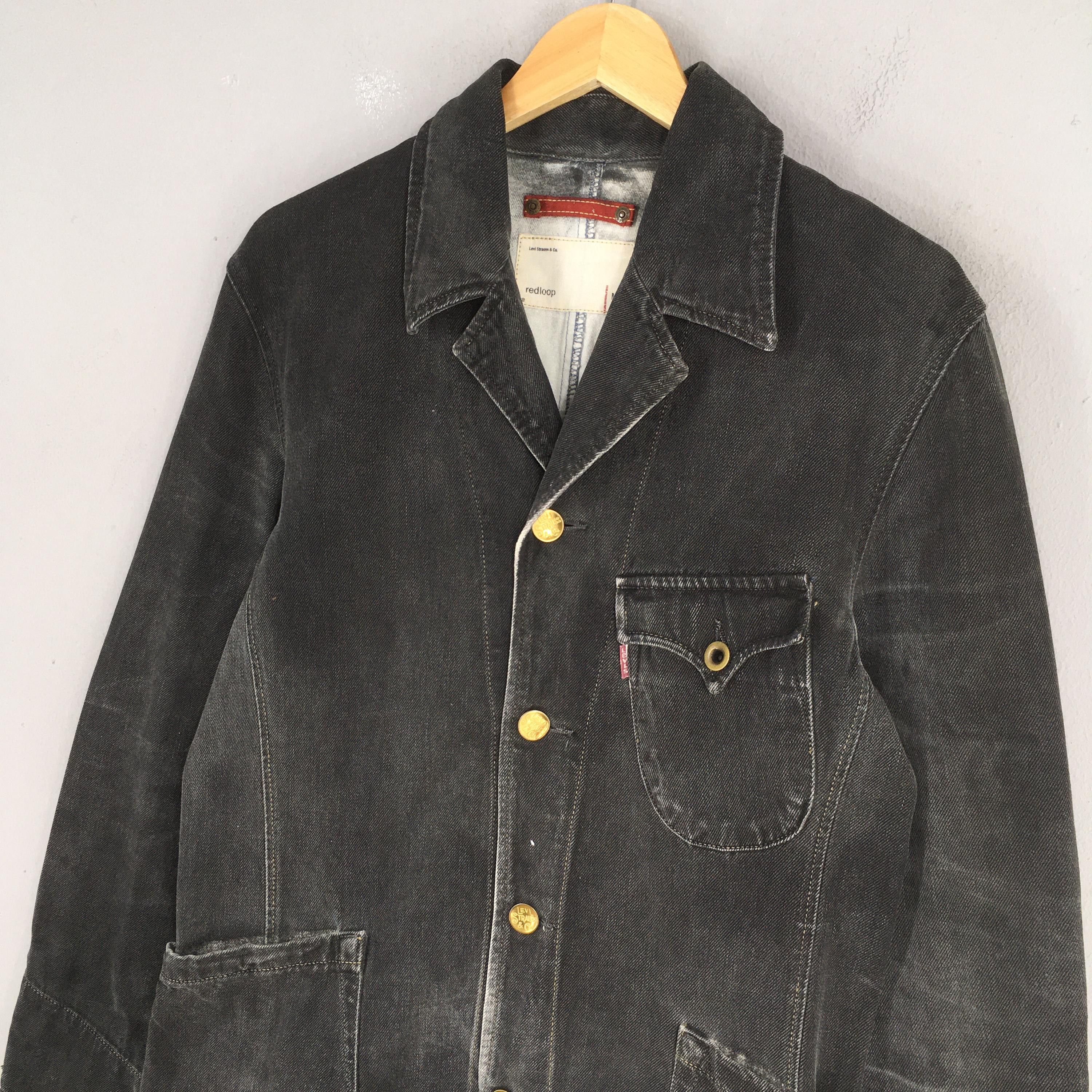 Levi's Vintage 90s Levi's Redloop Jeans Black Denim Jacket Medium Size US M / EU 48-50 / 2 - 3 Thumbnail