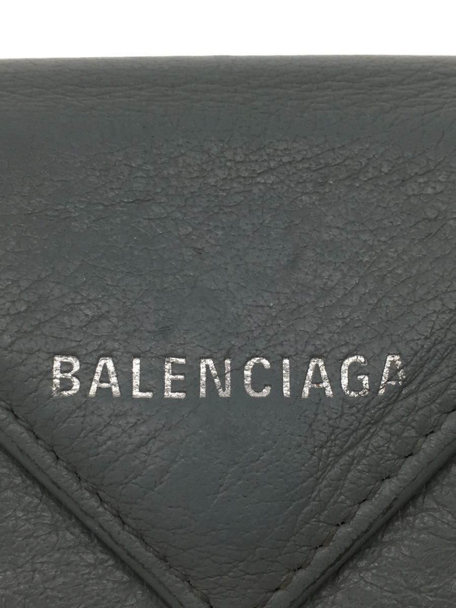 Balenciaga Balenciaga Paper Leather Mini Trifold Wallet Blue Size ONE SIZE - 3 Thumbnail