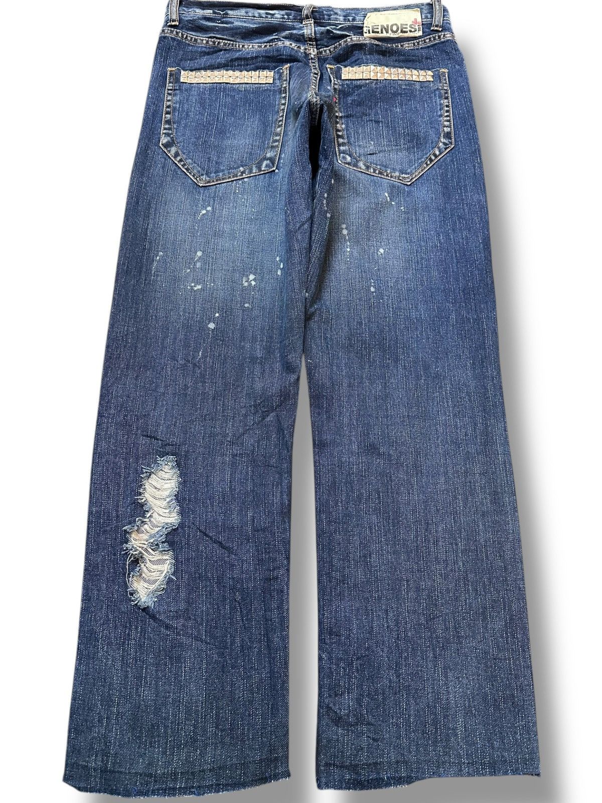 KOJIMA GENES Vintage Geneos Studded Printed Grunge Distressed Denim Size US 30 / EU 46 - 5 Thumbnail