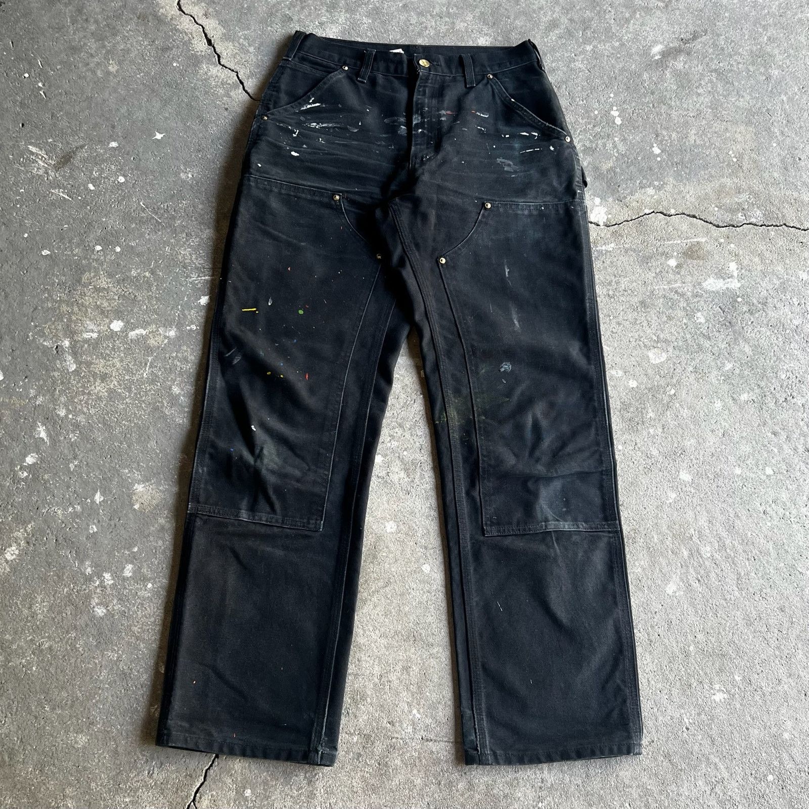 Carhartt black double knee work wear carpenter pants