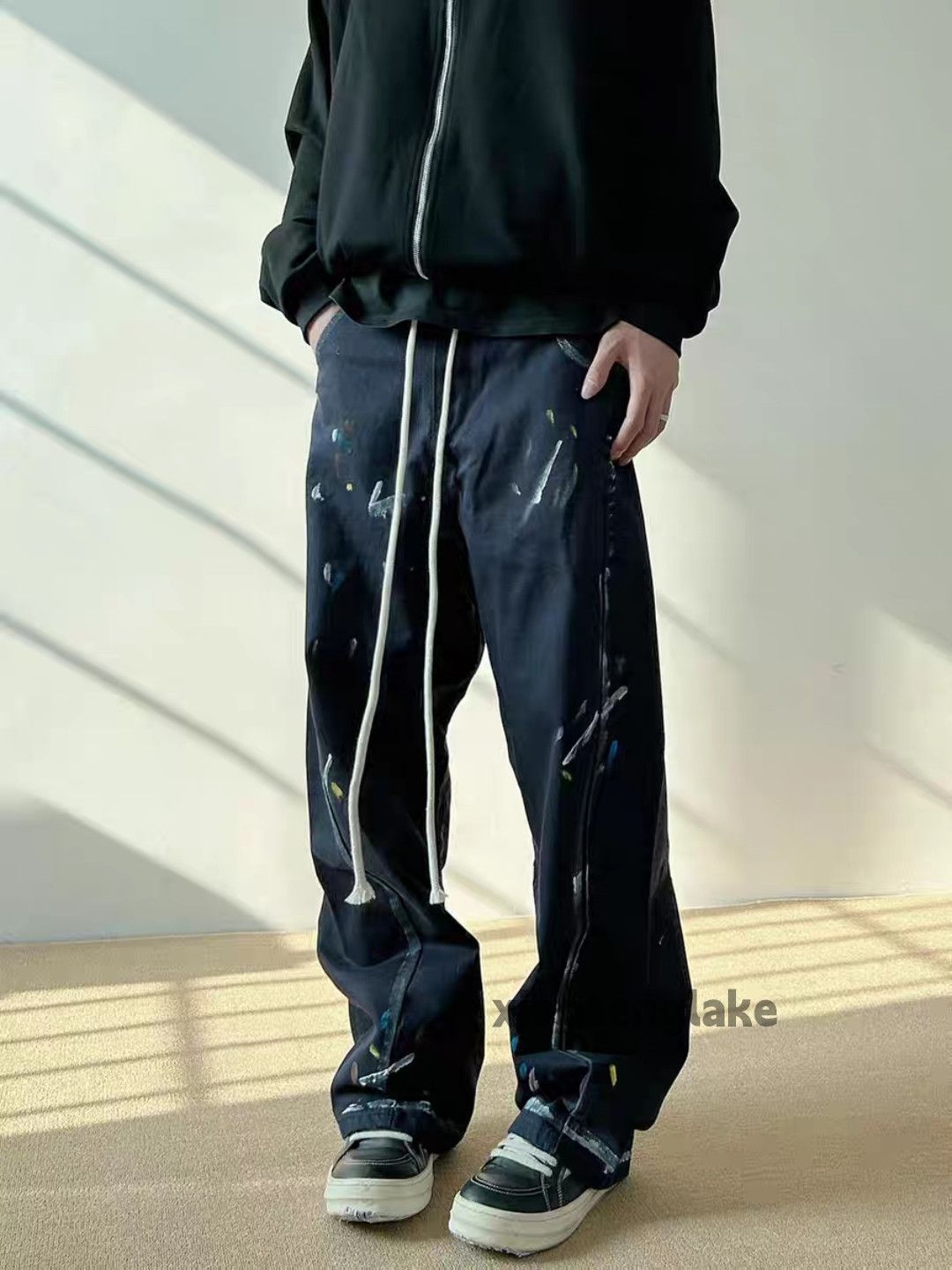 Designer × Japanese Brand × Vintage washed faded loose baggy paint skate hiphop pants Size US 32 / EU 48 - 3 Thumbnail
