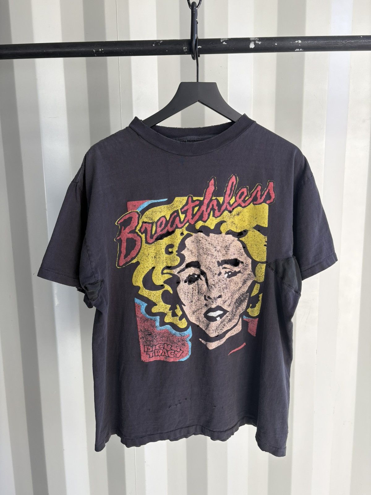Thrashed Dick Tracy Madonna Faded Shirt GRUNGE Band