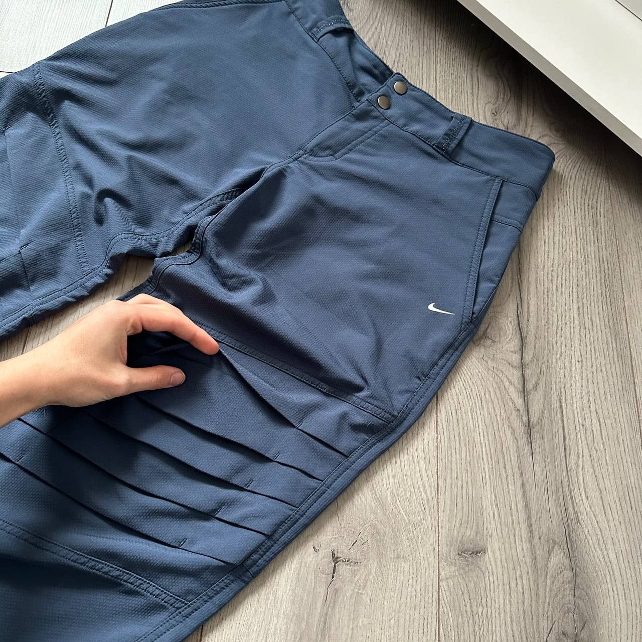 Nike × Vintage Nike y2k Vintage Drill Track Pants Baggy Boxy Swoosh Logo Size US 30 / EU 46 - 3 Thumbnail