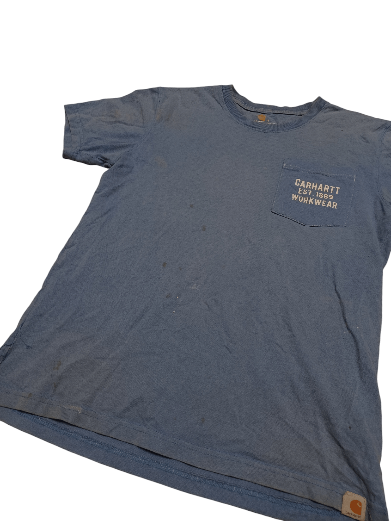 Carhartt VINTAGE CARHARTT WIP FADED BLUE BIG LOGO DISTRESSED USA TEE Size US S / EU 44-46 / 1 - 5 Thumbnail