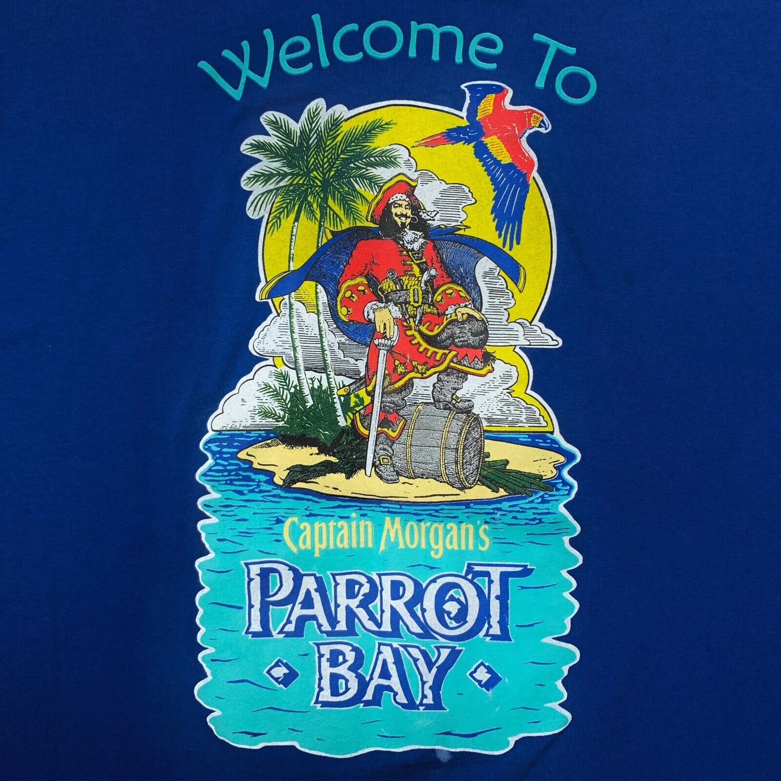 Vintage Captain Morgan's Parrot Bay Promo Drinking Tee Blue Size XL Size US XL / EU 56 / 4 - 2 Thumbnail