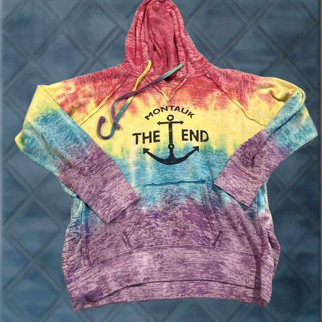 Vintage MV Sport Hoodie Women Women's Large Blue Bright Tie Dye Tie Dye Decorative - THE END Montauk Size L / US 10 / IT 46 - 1 Thumbnail