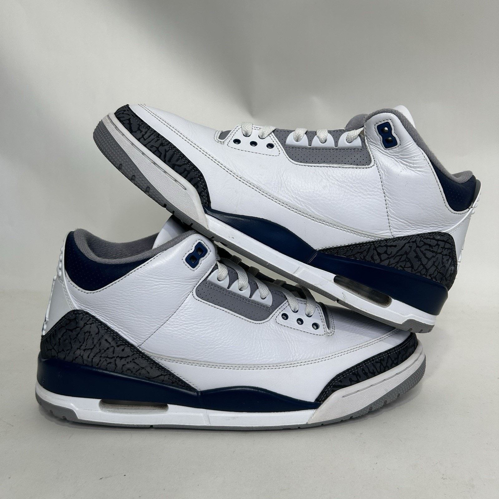 Jordan Brand Nike Air Jordan 3 Retro “White Midnight Navy Cement Grey” Size US 13 / EU 46 - 1 Thumbnail