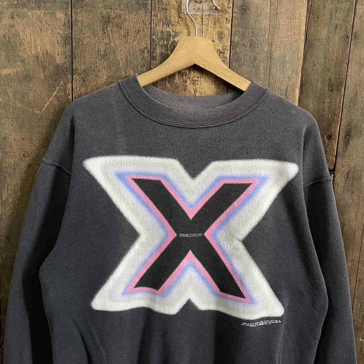 Vintage Vintage Malcolm X Big Logo Crewneck Sunfaded Sweatshirt Size US M / EU 48-50 / 2 - 2 Thumbnail