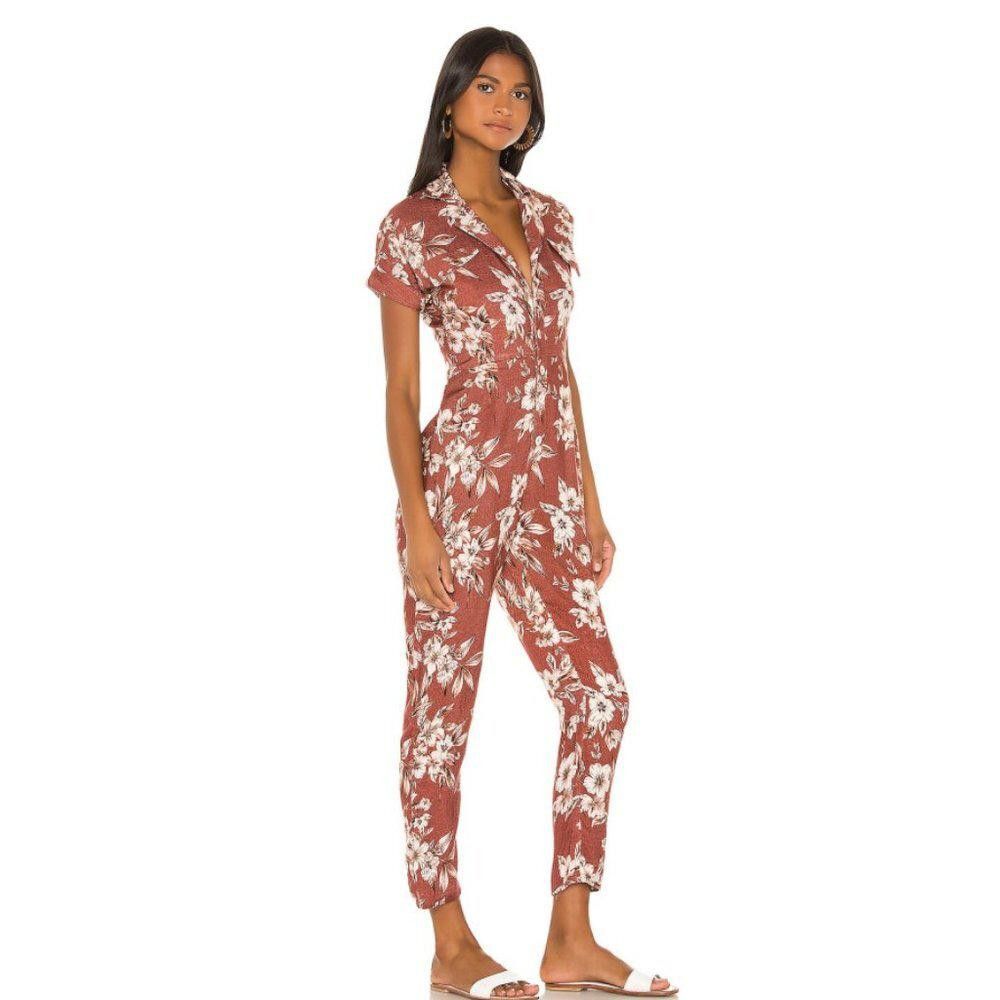 Beach Riot BEACH RIOT Jill Jumpsuit in Mauve Floral Size Large Size 36" / US 14 / IT 50 - 2 Thumbnail