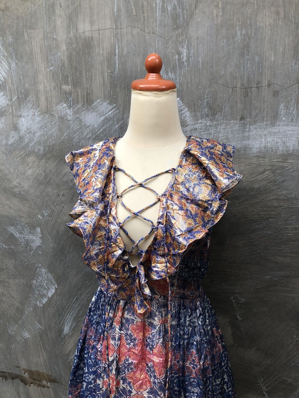 Hemant & Nandita Hemant & Nandita Women Midi Dress Size XS / US 0-2 / IT 36-38 - 2 Thumbnail