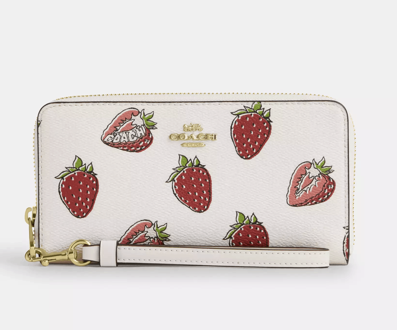 Coach Long Zip Around Wallet With Strawberry Print CAO90 Size ONE SIZE - 6 Thumbnail