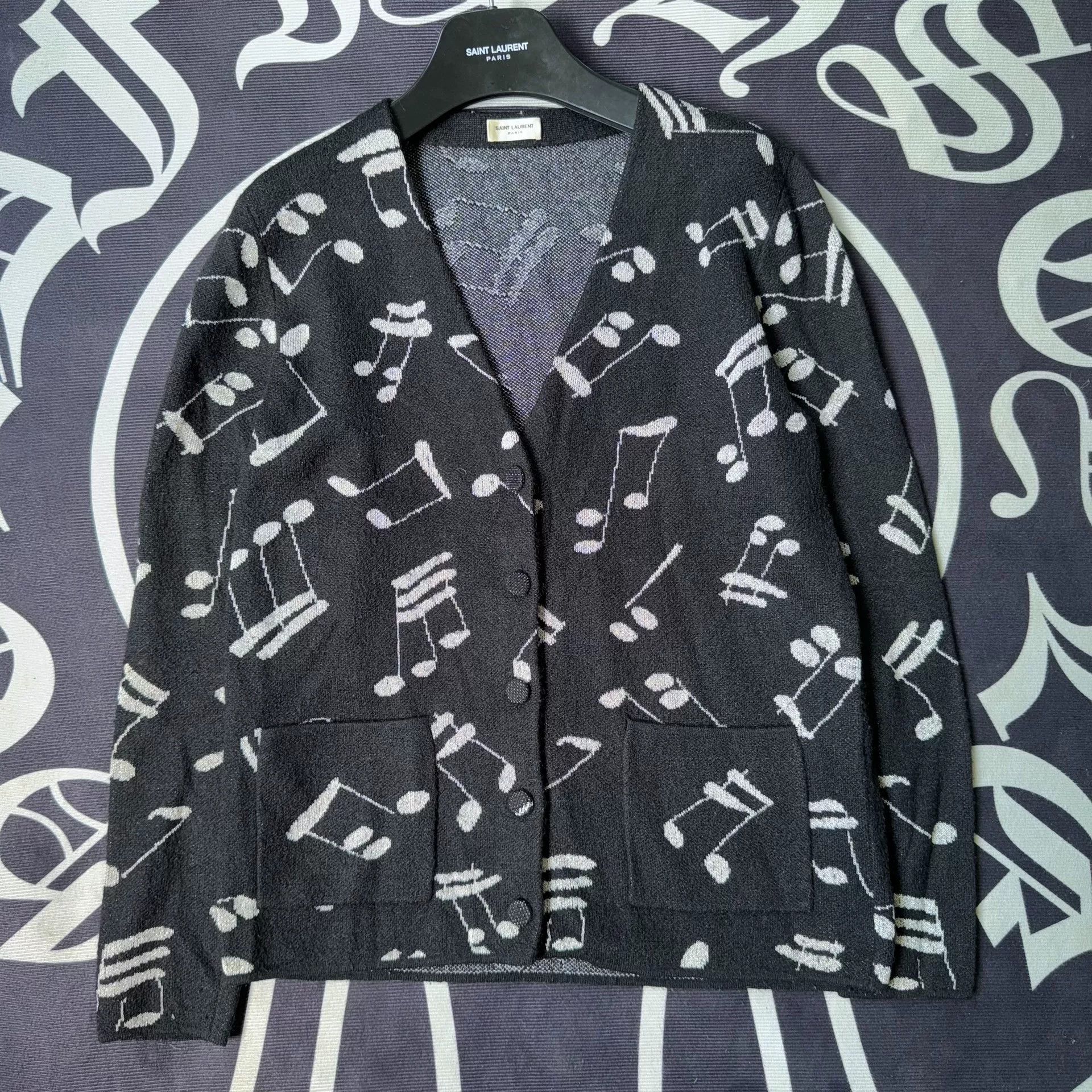 Saint Laurent Paris Saint Laurent Music Note Cardigan Size XS / US 0-2 / IT 36-38 - 1 Thumbnail