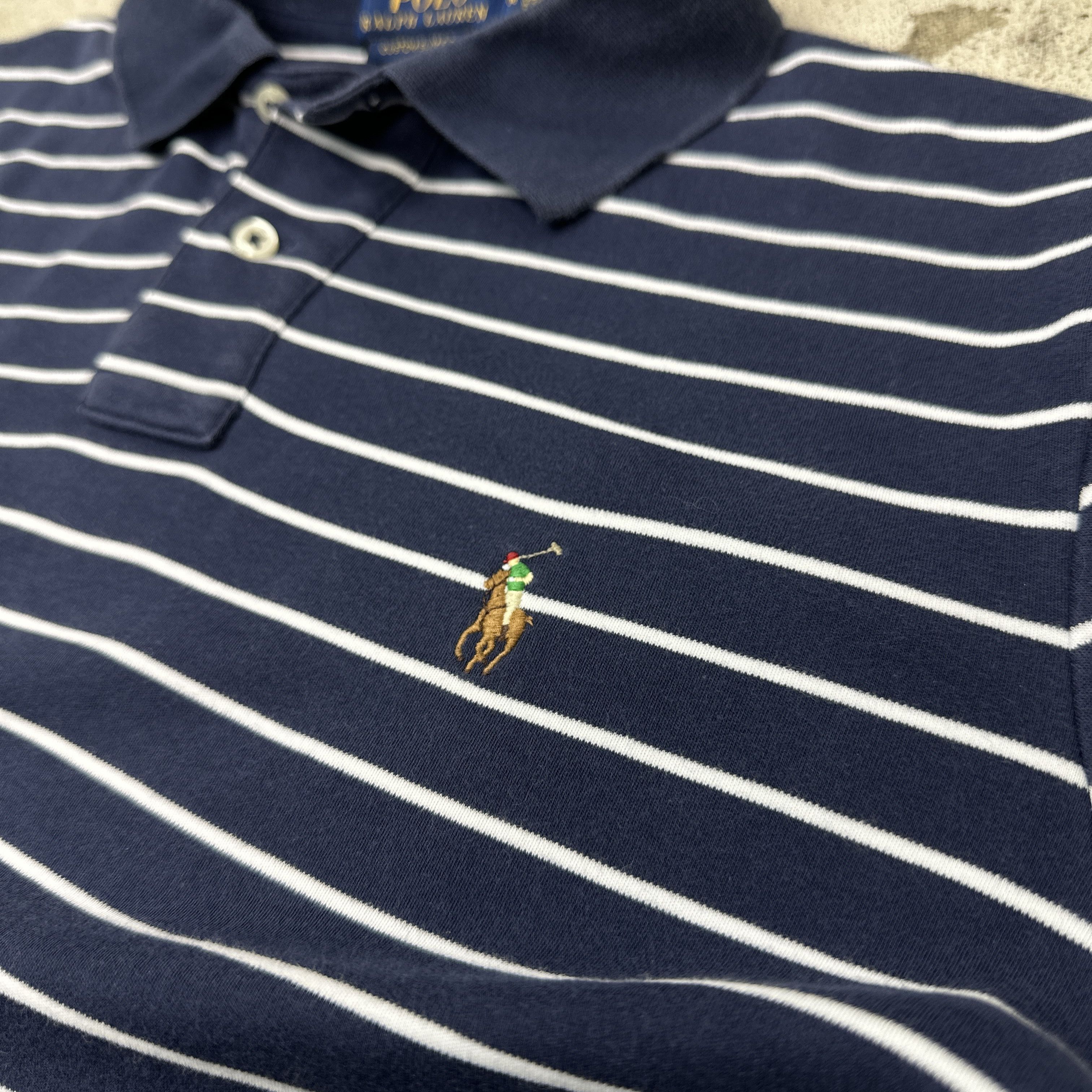 Polo Ralph Lauren Vintage Striped Mercerized Polo Ralph Lauren T-shirt Y2K Size US S / EU 44-46 / 1 - 3 Thumbnail