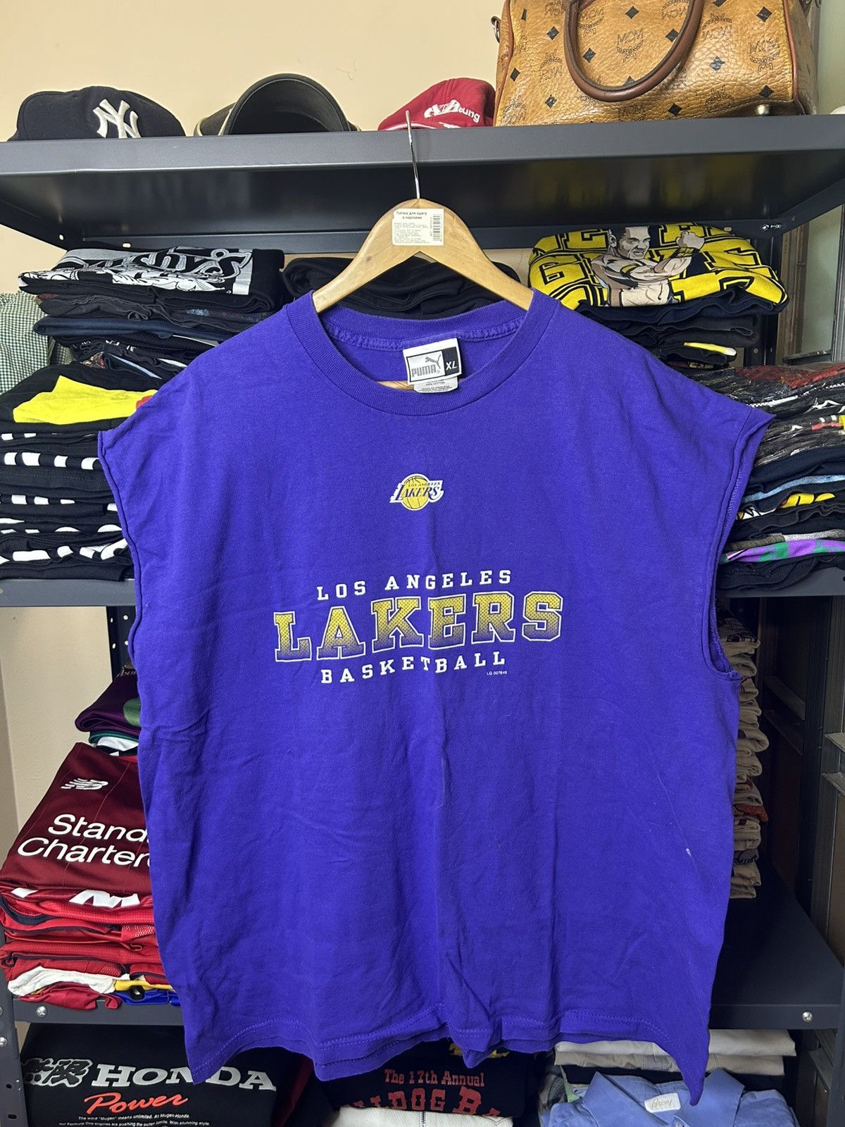 NBA Puma Los Angeles Lakers Sleeveless Tee Purple (Size XL) Size US XL / EU 56 / 4 - 1 Thumbnail