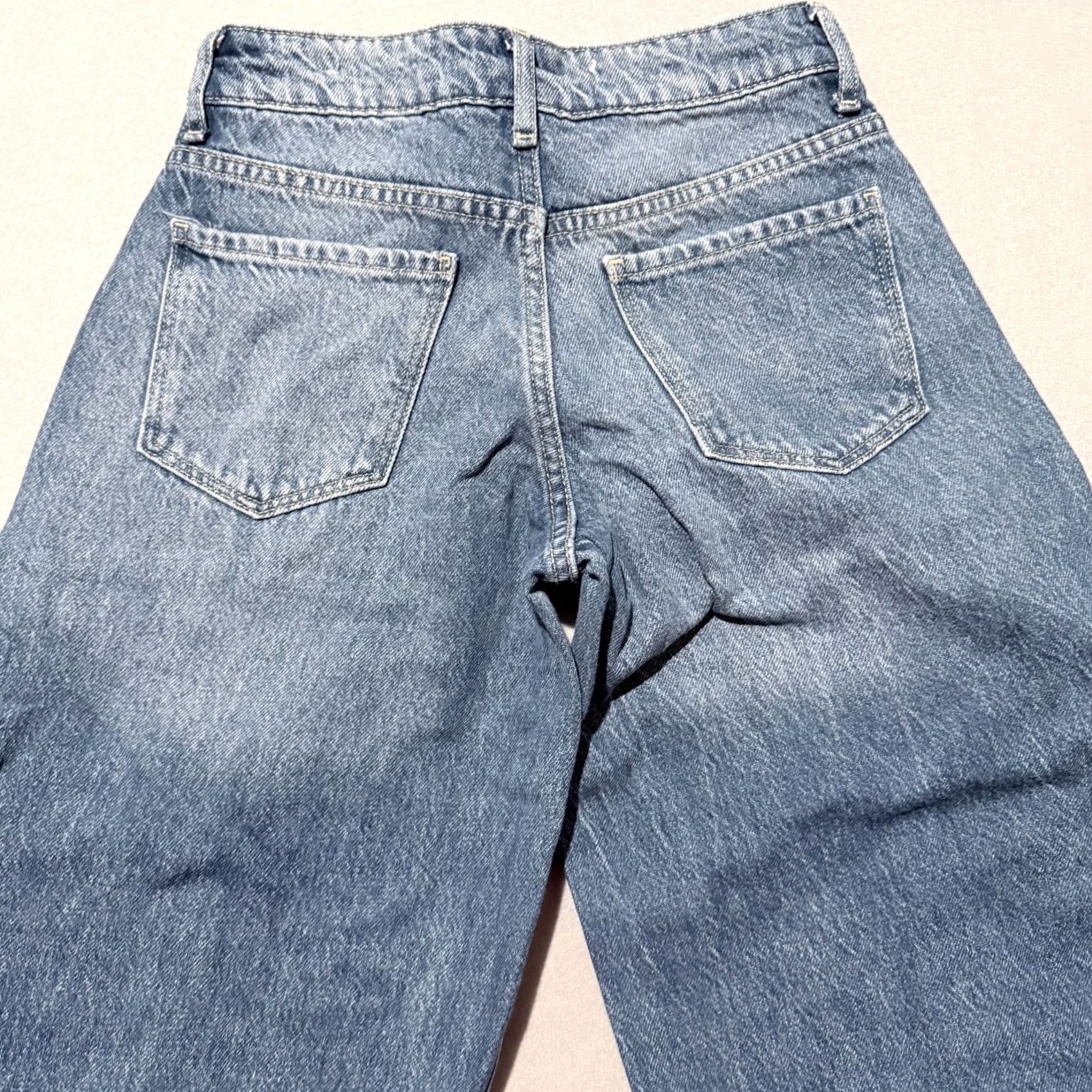 Bershka Bershka Jeans Women Blue Mid Cargo Flared Relaxed Baggy Y2K 00 Vintage City 90s Bohemian Logo Size 24" / US 00 / IT 34 - 4 Thumbnail