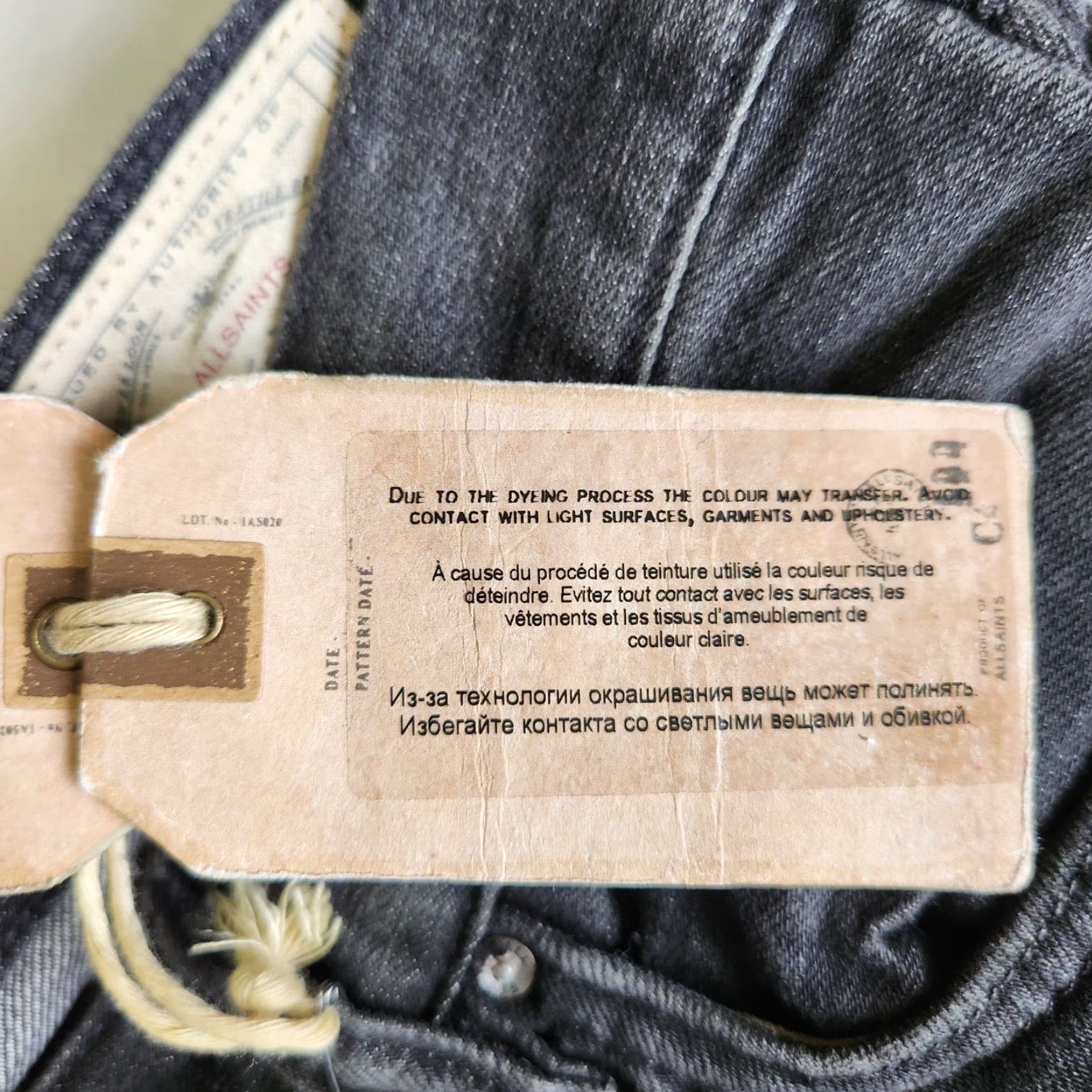 Allsaints AllSaints Iggy Slim Fit Jeans 30 Button Fly Denim Gray Dark Wash Men Regular Size US 30 / EU 46 - 6 Thumbnail