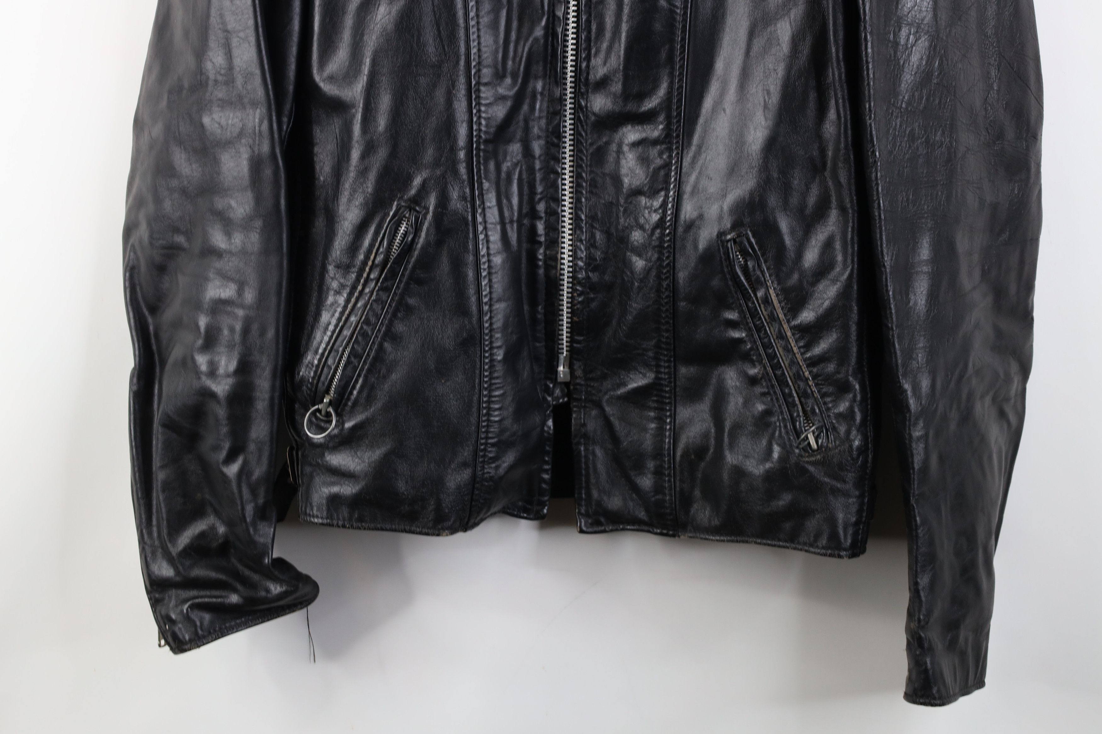 Vintage Vintage 60s 70s Leather Buckle Back Cafe Racer Jacket USA Size US L / EU 52-54 / 3 - 3 Thumbnail