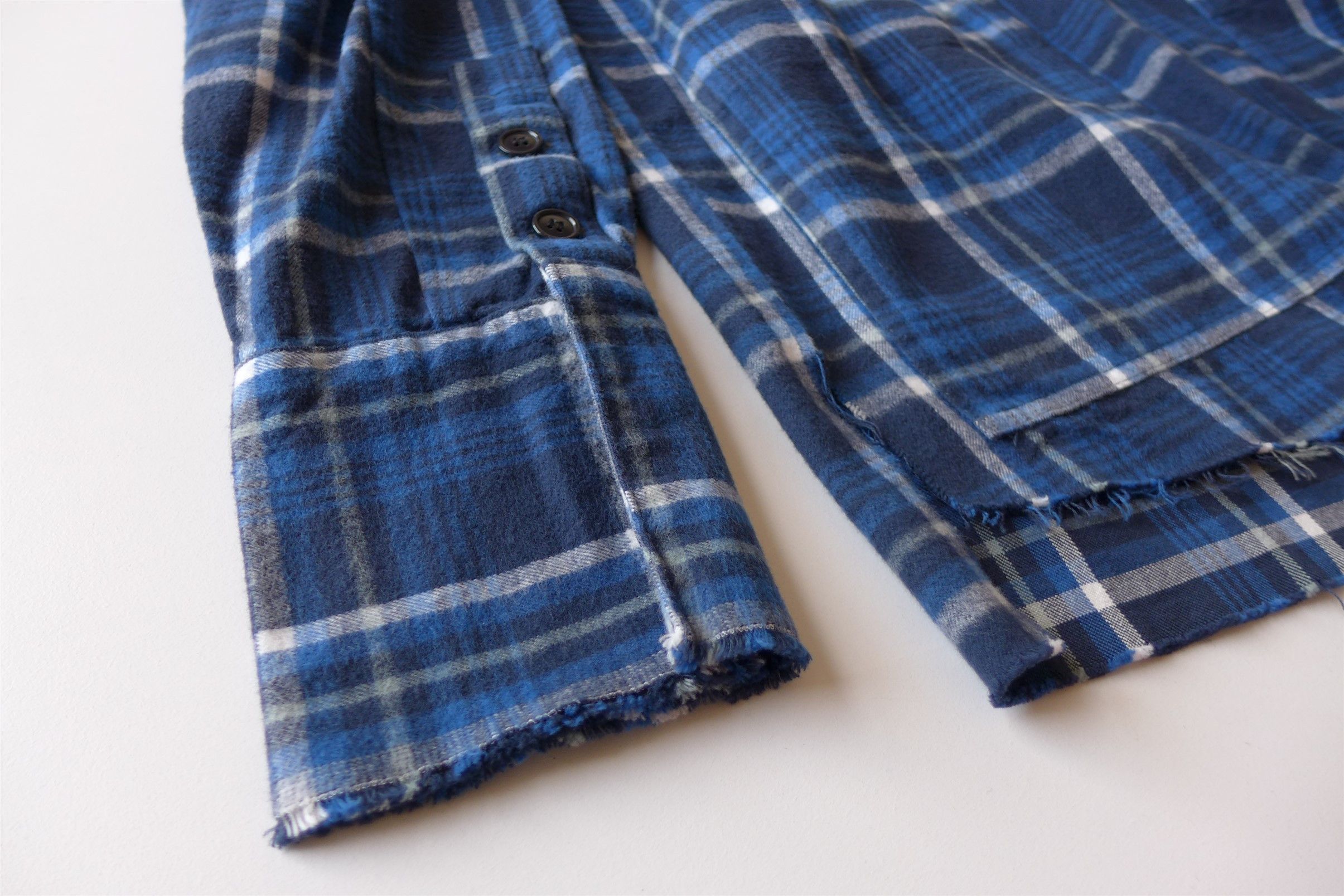 Greg Lauren Greg Lauren Oversized Shawl Collar Jacket - Blue Plaid Size US S / EU 44-46 / 1 - 9 Thumbnail