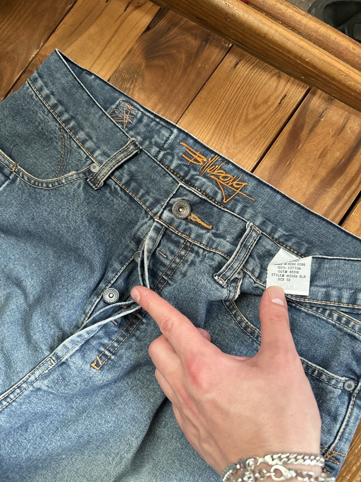 Billabong × Vintage Vintage T2K Billabong Baggy Button Fly Blue Jeans Size US 32 / EU 48 - 3 Thumbnail